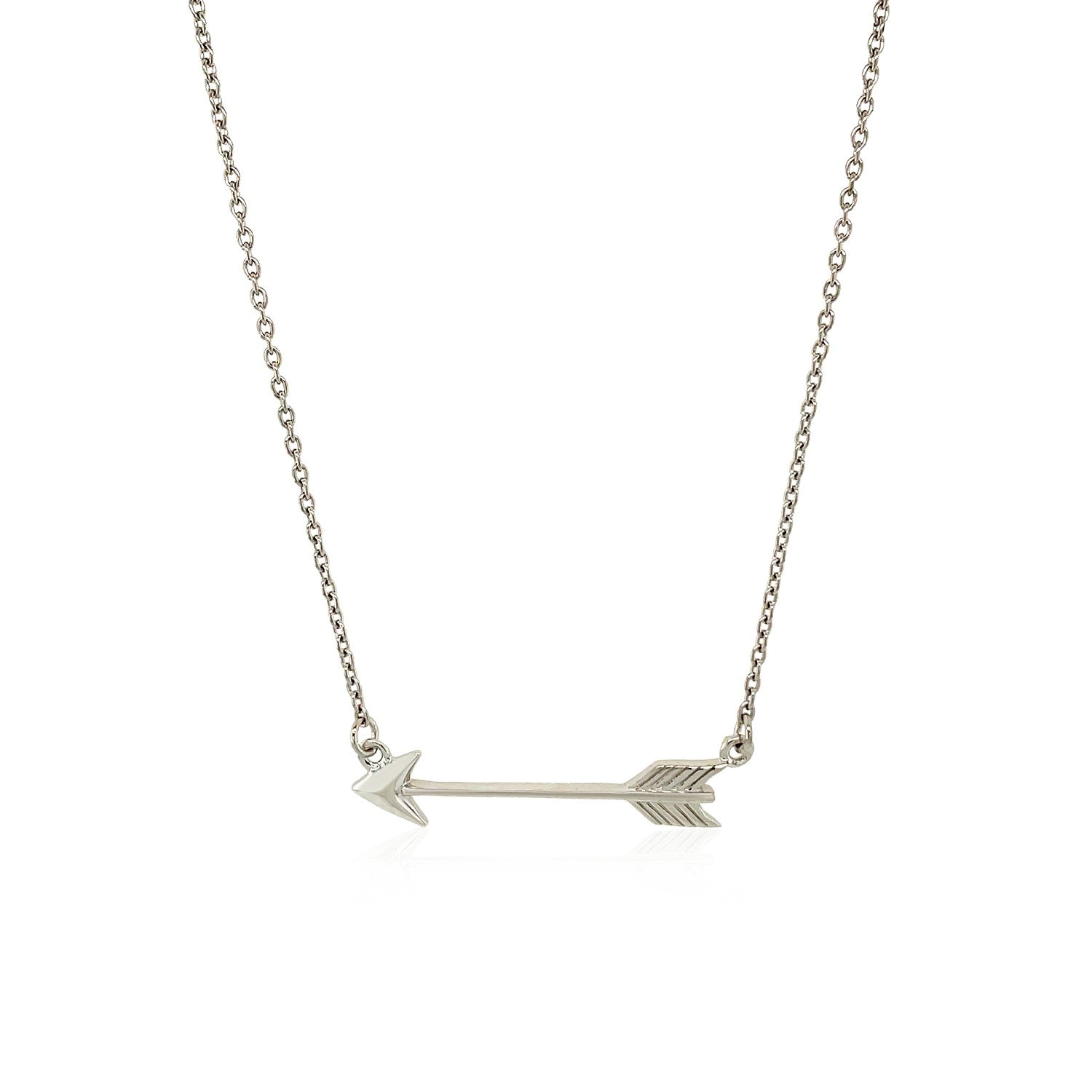 Sterling silver modern necklace featuring an elegant arrow design, perfect for luxury jewelry enthusiasts.