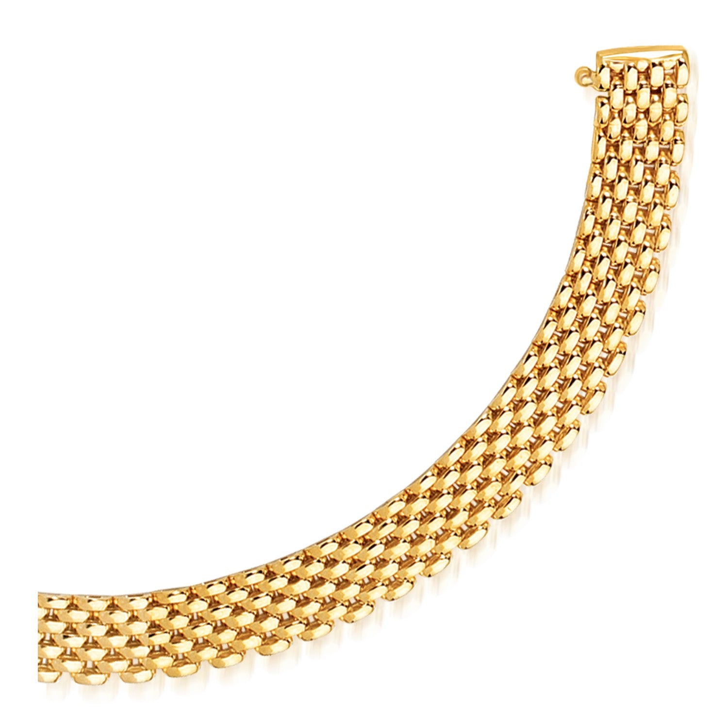 14k yellow gold flexible panther line bracelet with modern link design, showcasing elegance and luxury.