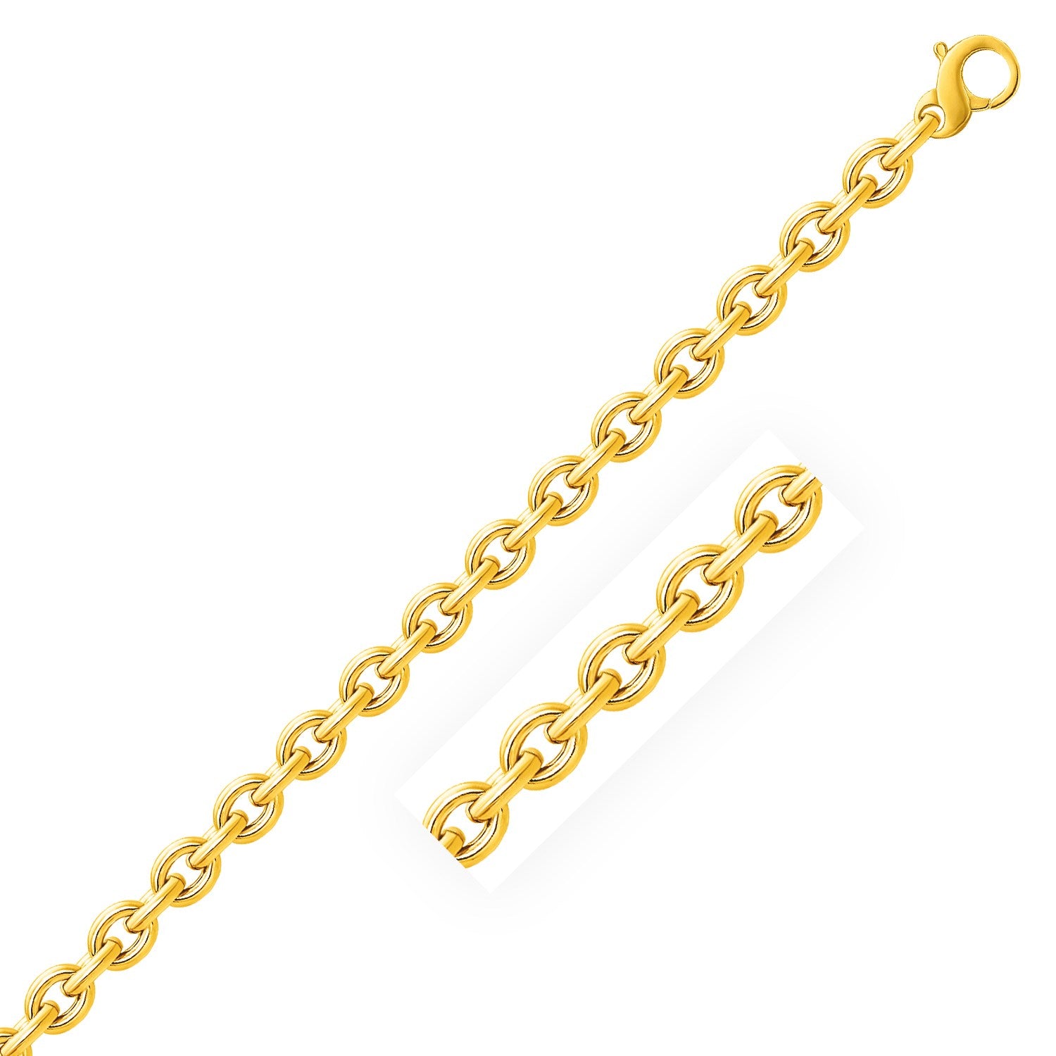 14k yellow gold polished cable motif bracelet featuring a modern design and elegant chain detail.