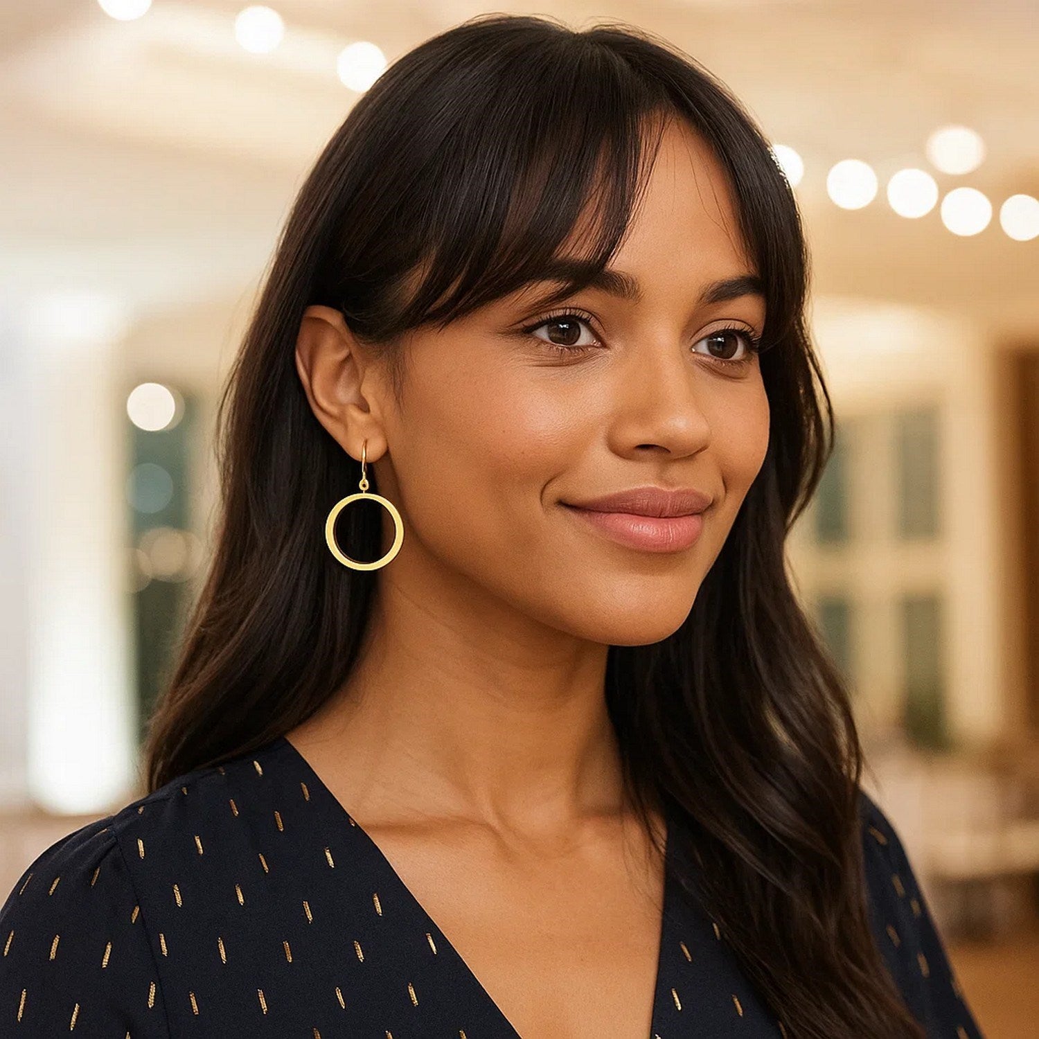14k yellow gold textured dangle earrings featuring a modern design with elegant round shapes and refined craftsmanship