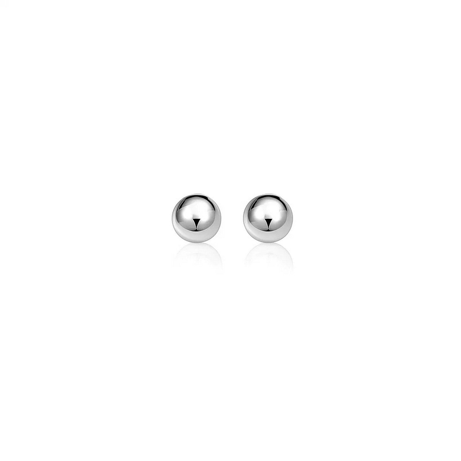 14k white gold classic round stud earrings featuring a sleek modern design, perfect for elegant everyday wear.