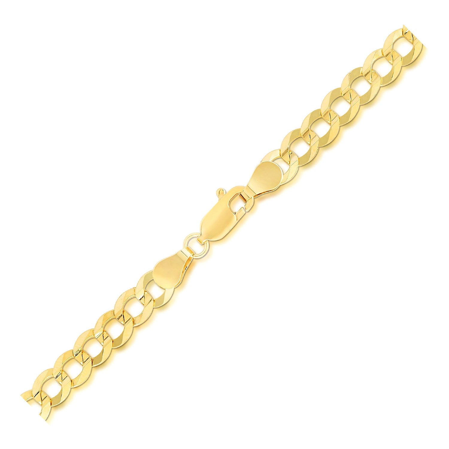 14k yellow gold solid curb bracelet featuring modern chain links, elegant and timeless luxury accessory.