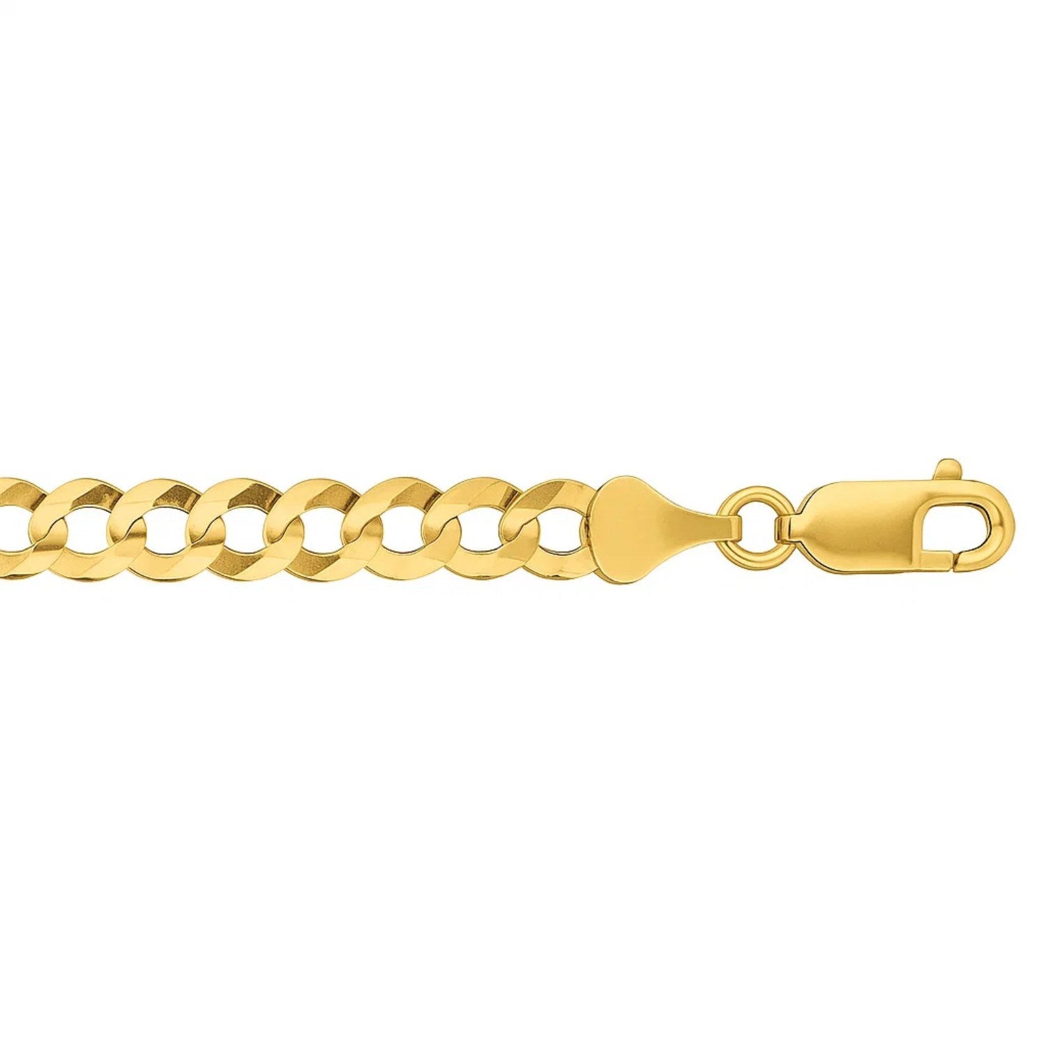 14k yellow gold solid curb bracelet featuring a modern chain link design, perfect for elegant everyday wear.