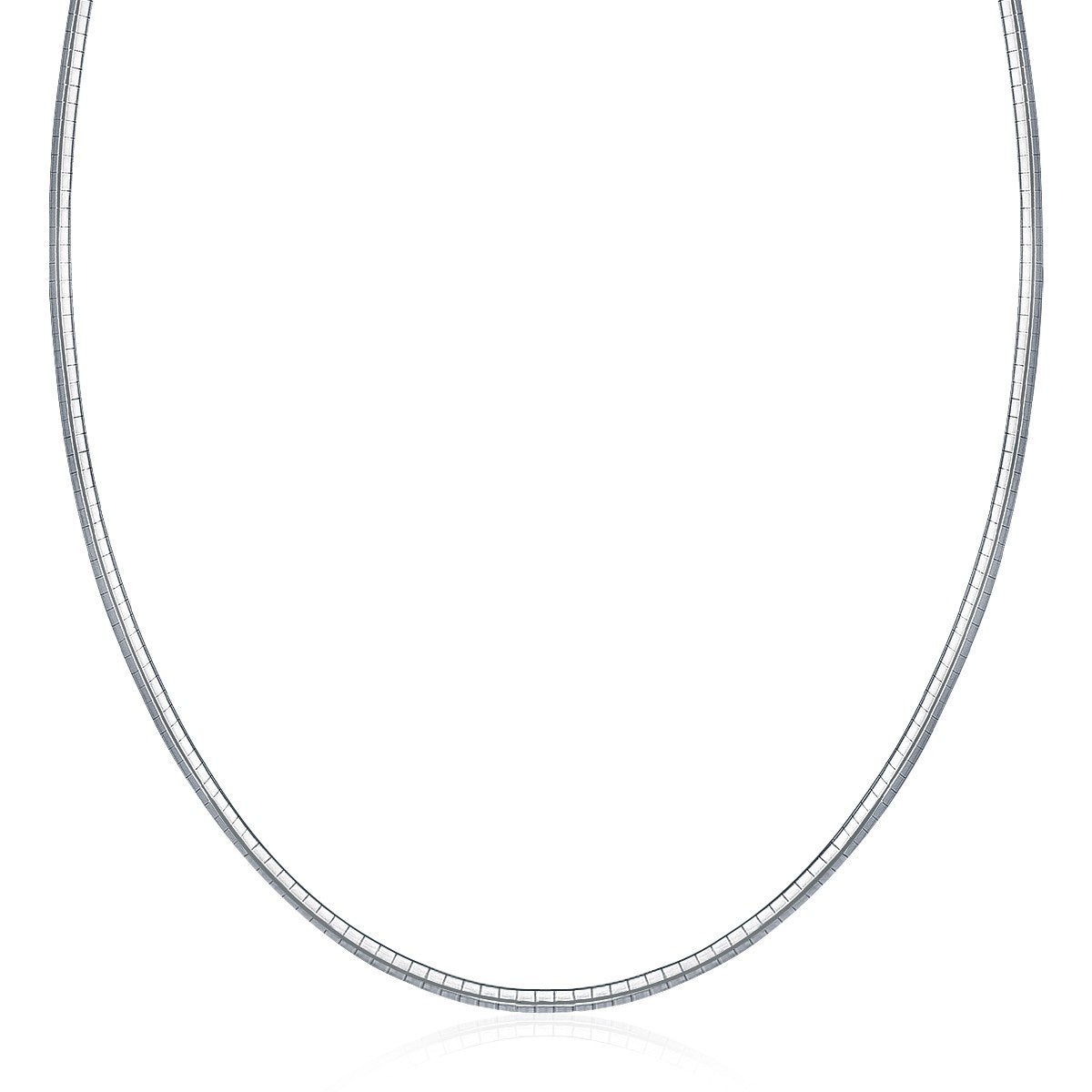Sterling silver classic omega chain necklace (3.0mm) with sleek modern design, perfect for elegant layering.