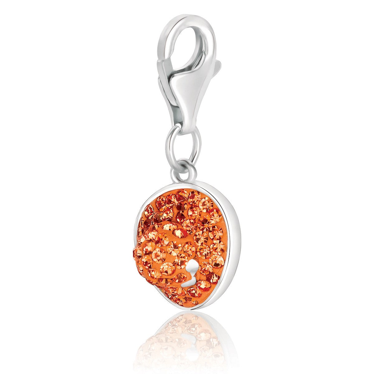 Citrine tone crystal embellished sterling silver charms with elegant design, perfect for adding luxury to any jewelry coll...