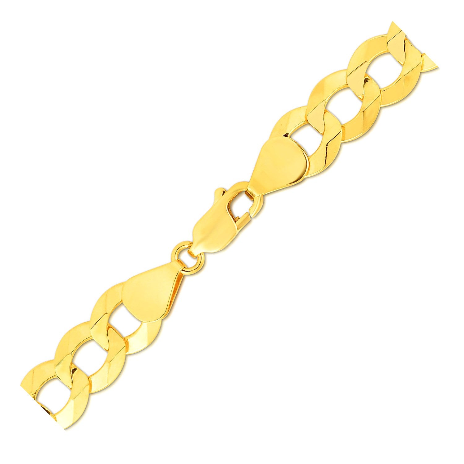 14k yellow gold solid curb bracelet featuring modern chain links, perfect for elegant everyday wear.
