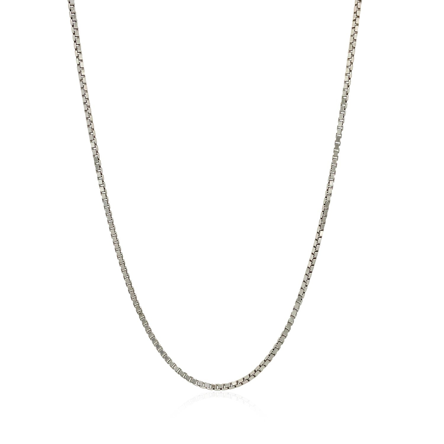 Sterling silver 1.4mm adjustable box chain with modern dangle design, perfect for layering or standalone elegance.