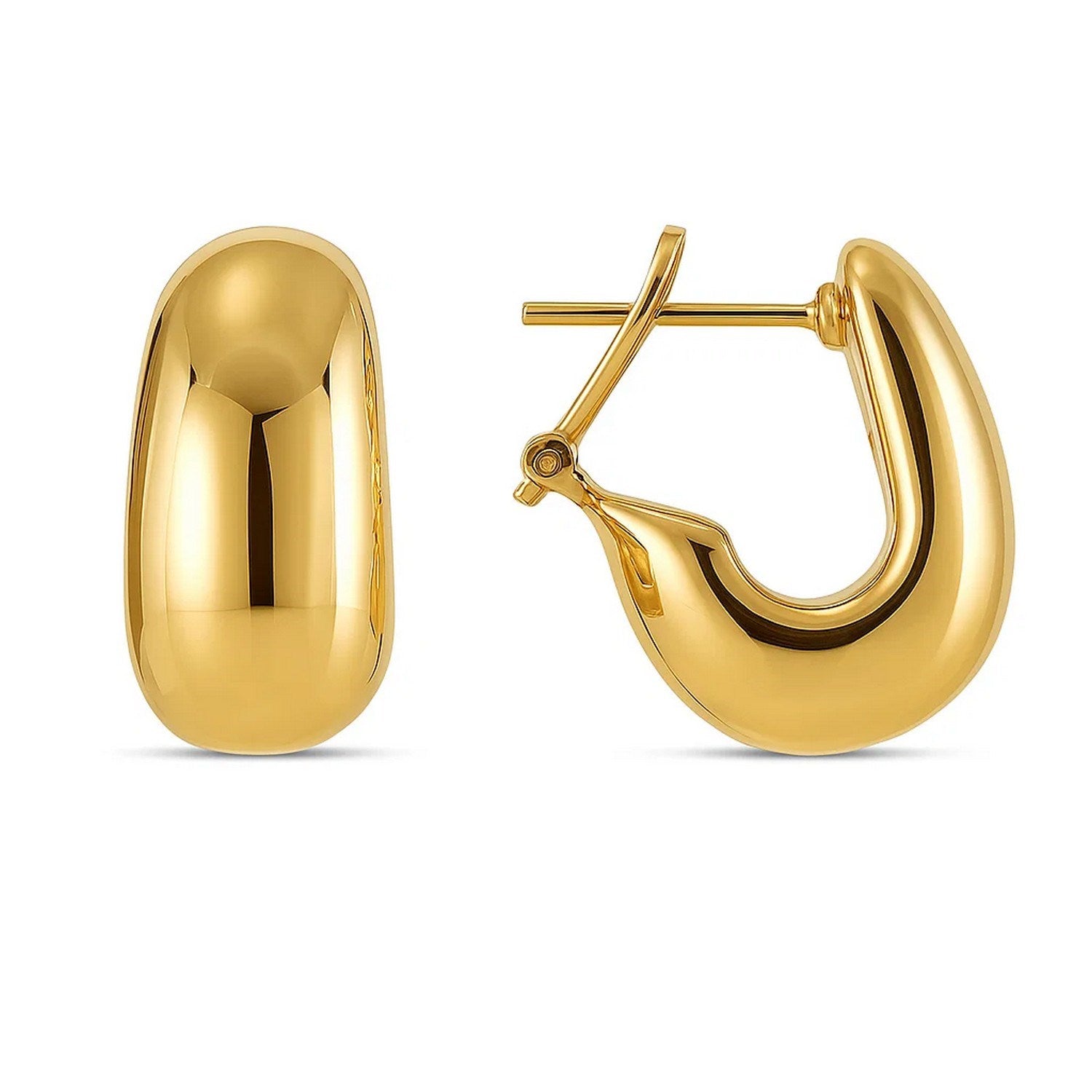 14k yellow gold textured fancy hoop earrings, showcasing modern elegance and luxurious craftsmanship.