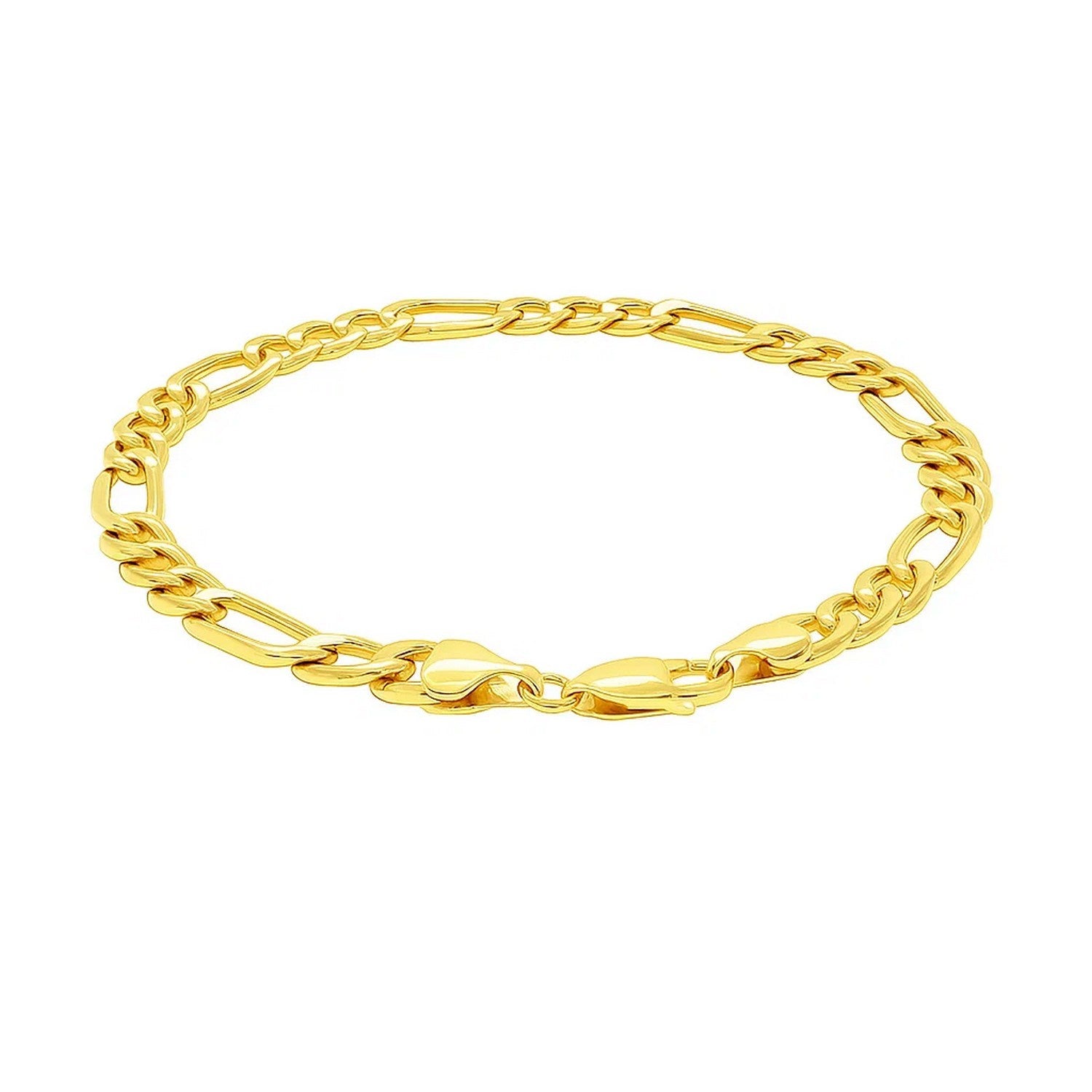 14k yellow gold Lite Figaro bracelet featuring modern chain links, elegantly crafted for a luxurious finish.