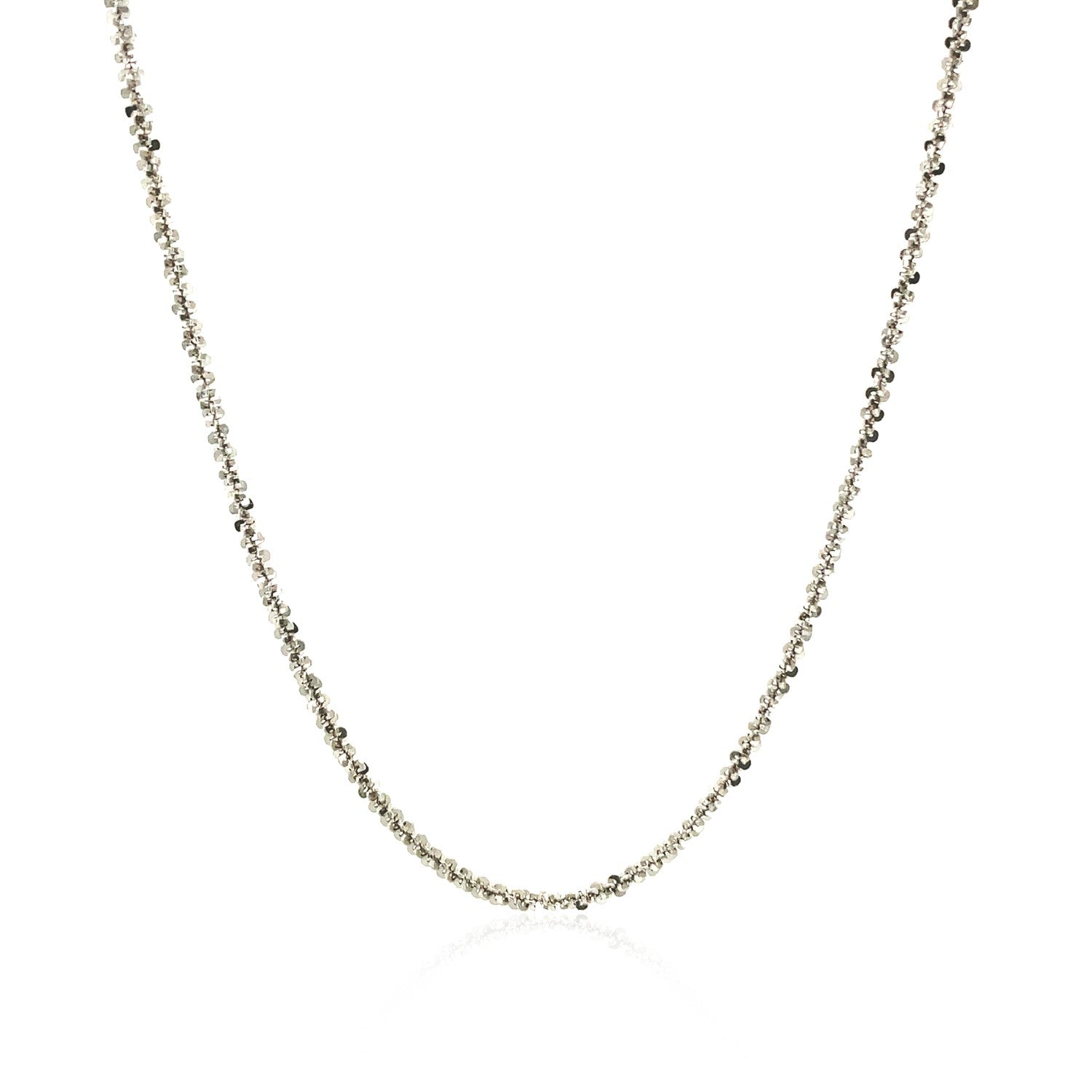 Rhodium plated sterling silver chain with an elegant sparkle style, perfect for layering or standalone sophistication.