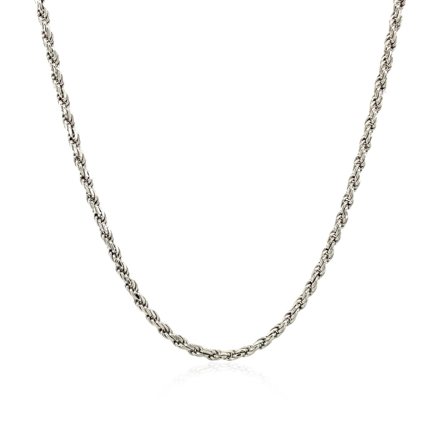 Sterling silver 1.8mm diamond cut rope chain showcasing modern elegance and exquisite craftsmanship.