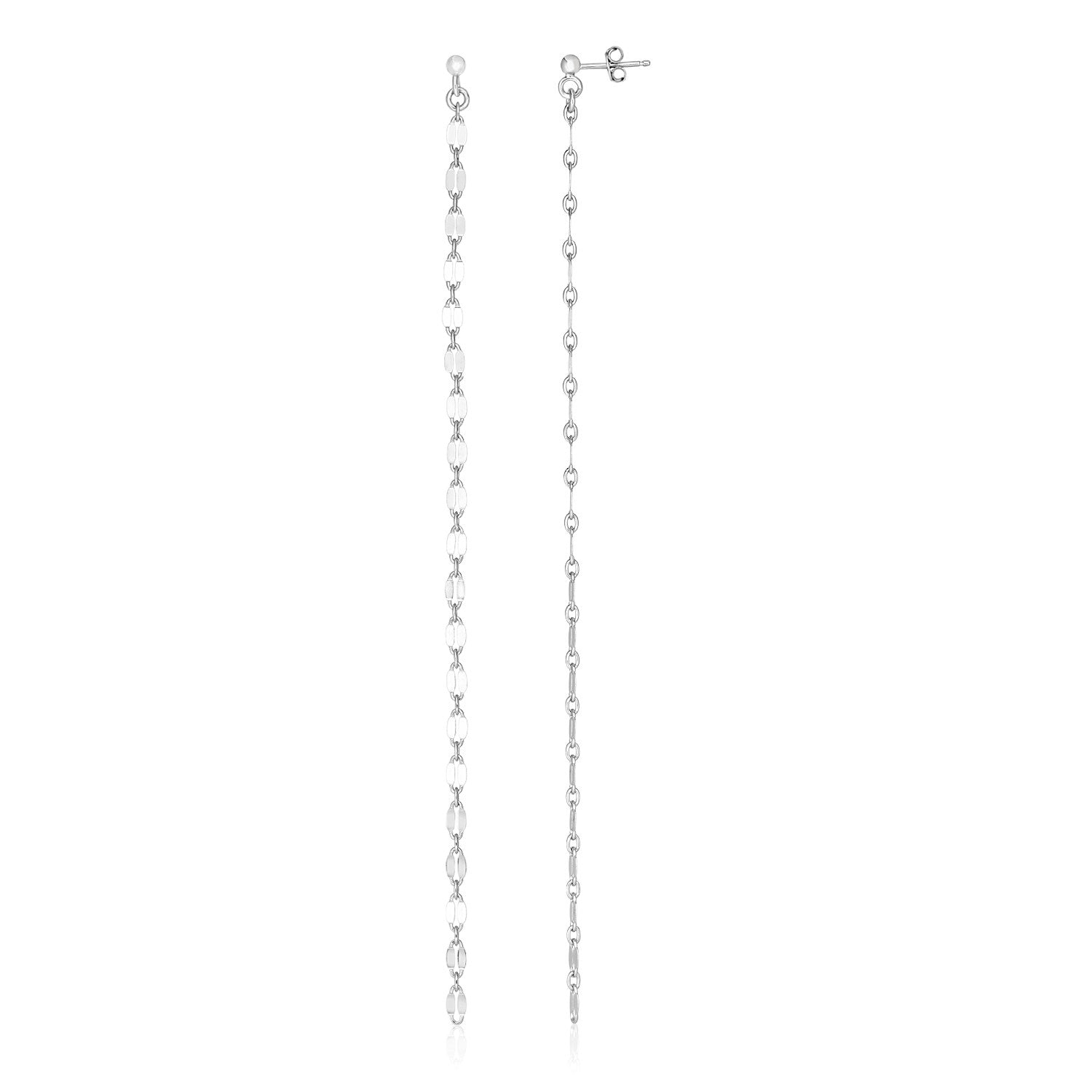 Sterling silver polished dangle earrings featuring elegant oval design for a modern, sophisticated look.
