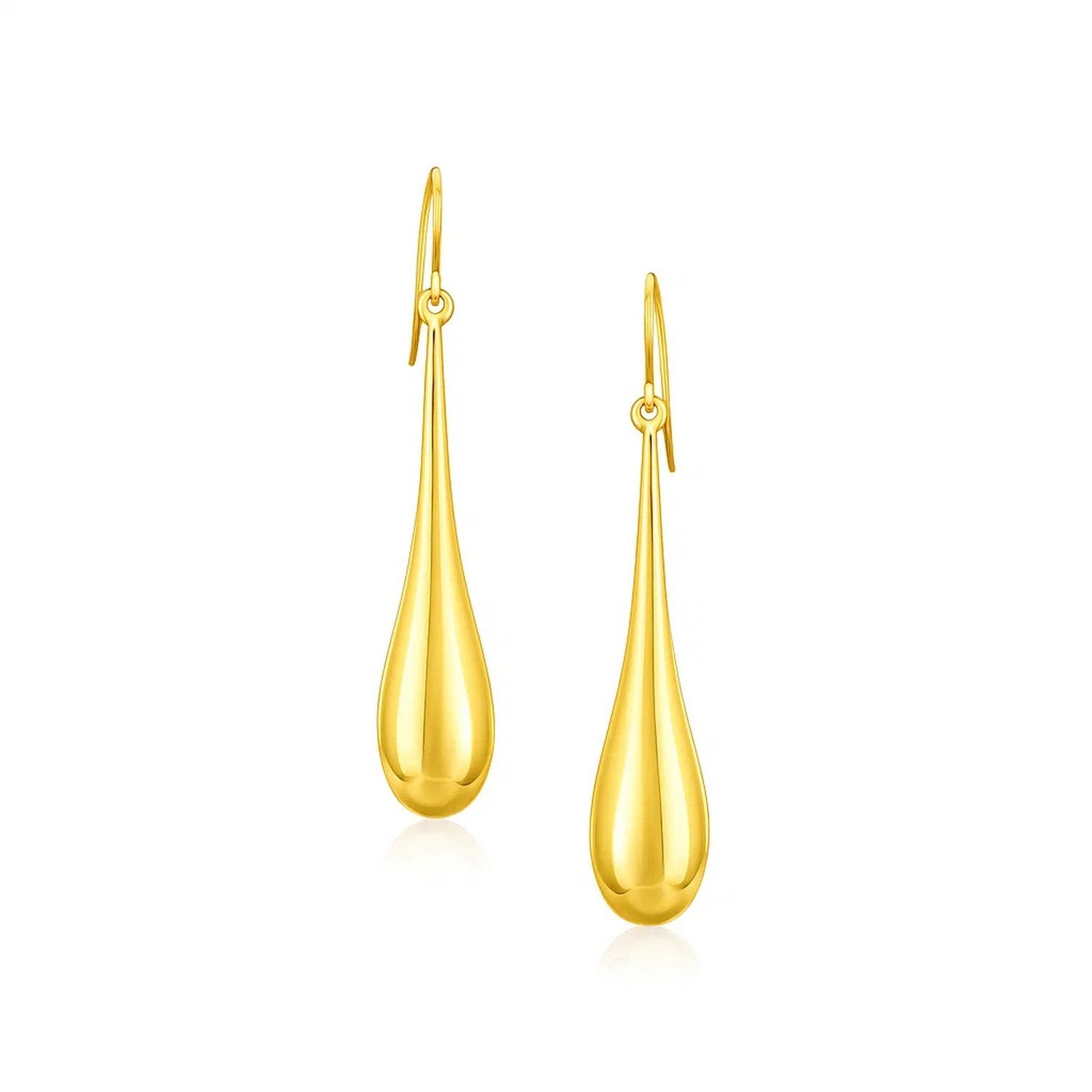 14k yellow gold minimalist drop earrings featuring a sleek, elegant design for a timeless luxury statement.