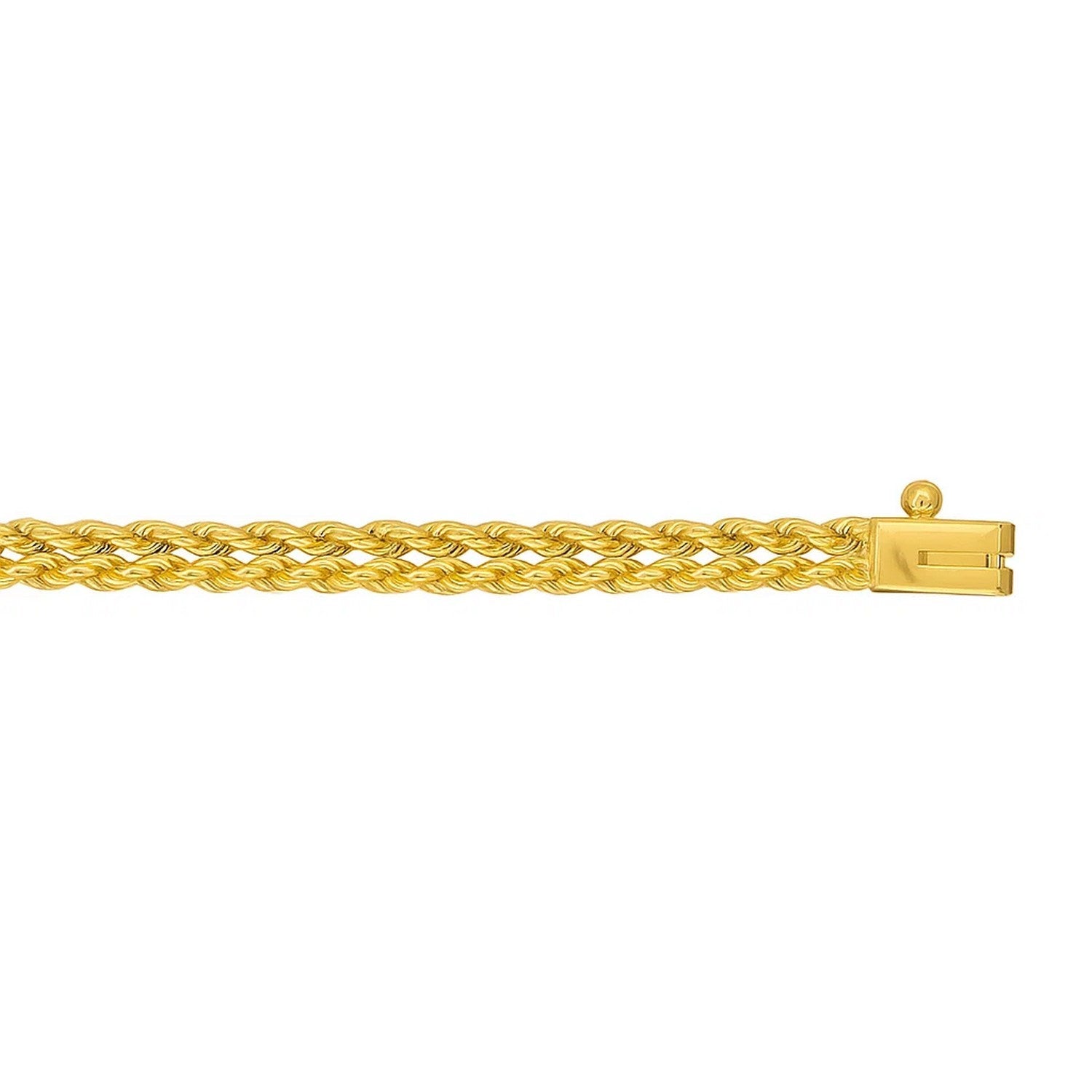 14k yellow gold two-row rope bracelet, elegantly crafted for a luxurious finish and timeless style.