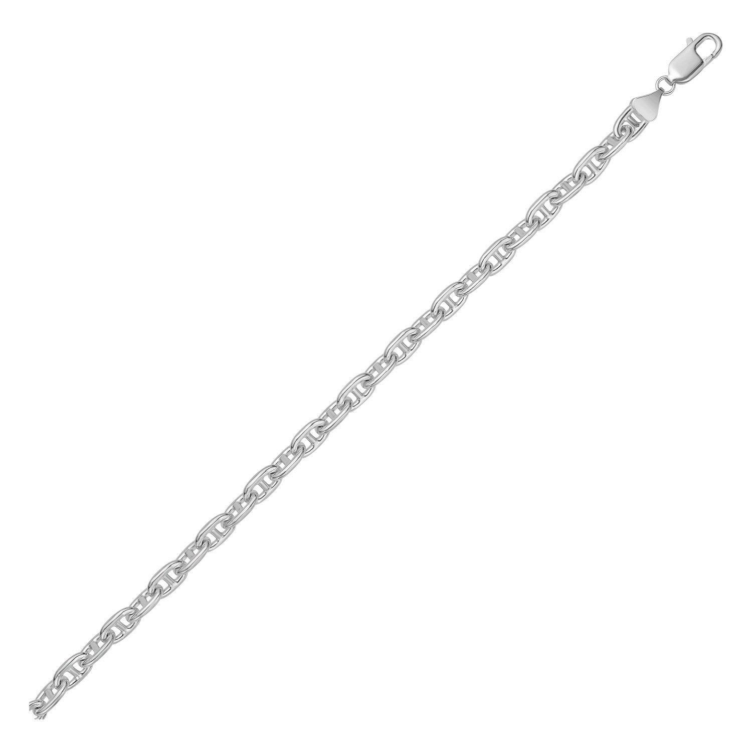 Sterling silver anchor chain bracelet featuring elegant links, perfect for sophisticated luxury jewelry collections.