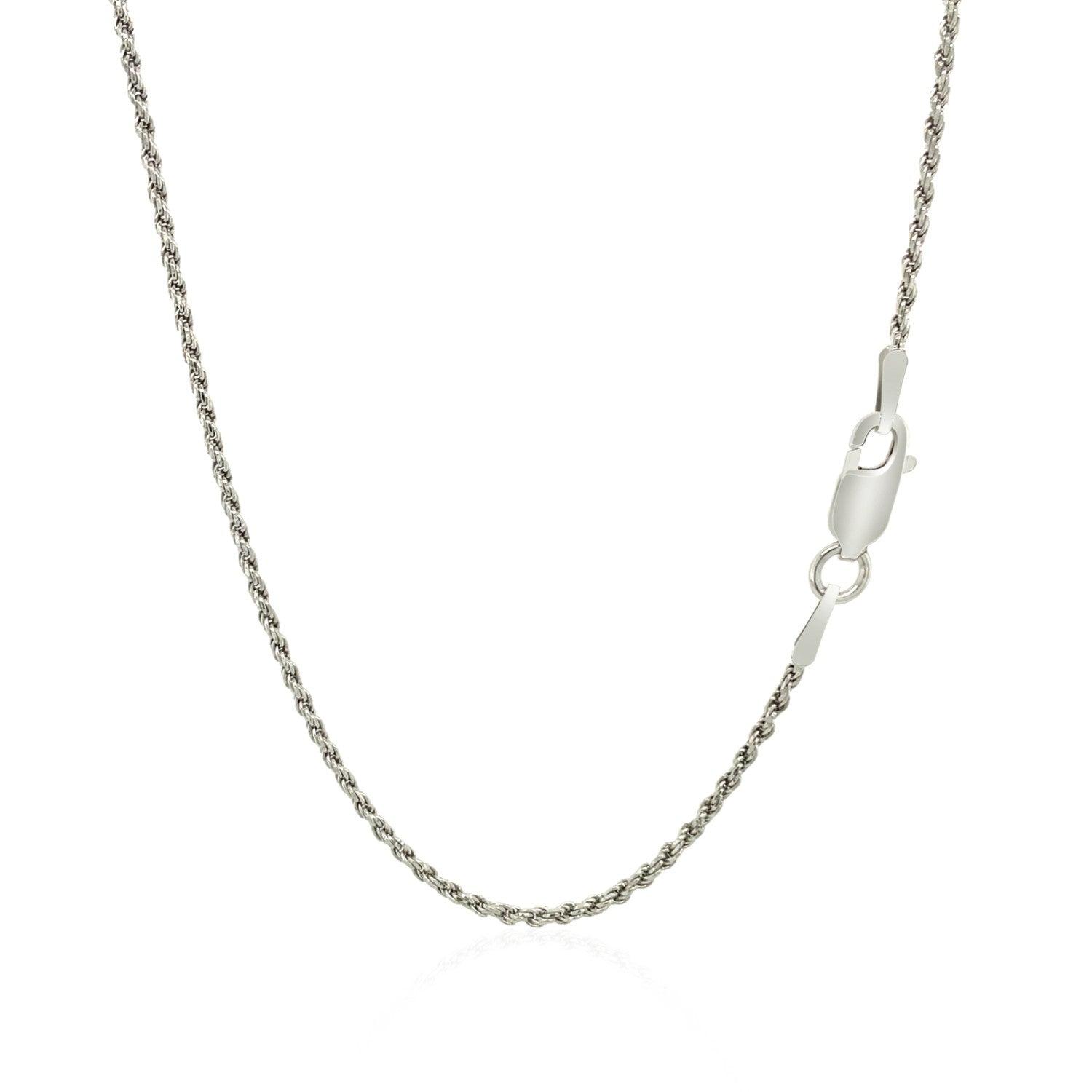 Sterling silver diamond cut rope style chain, 1.40 mm, elegant link design for luxury layering and sophistication.