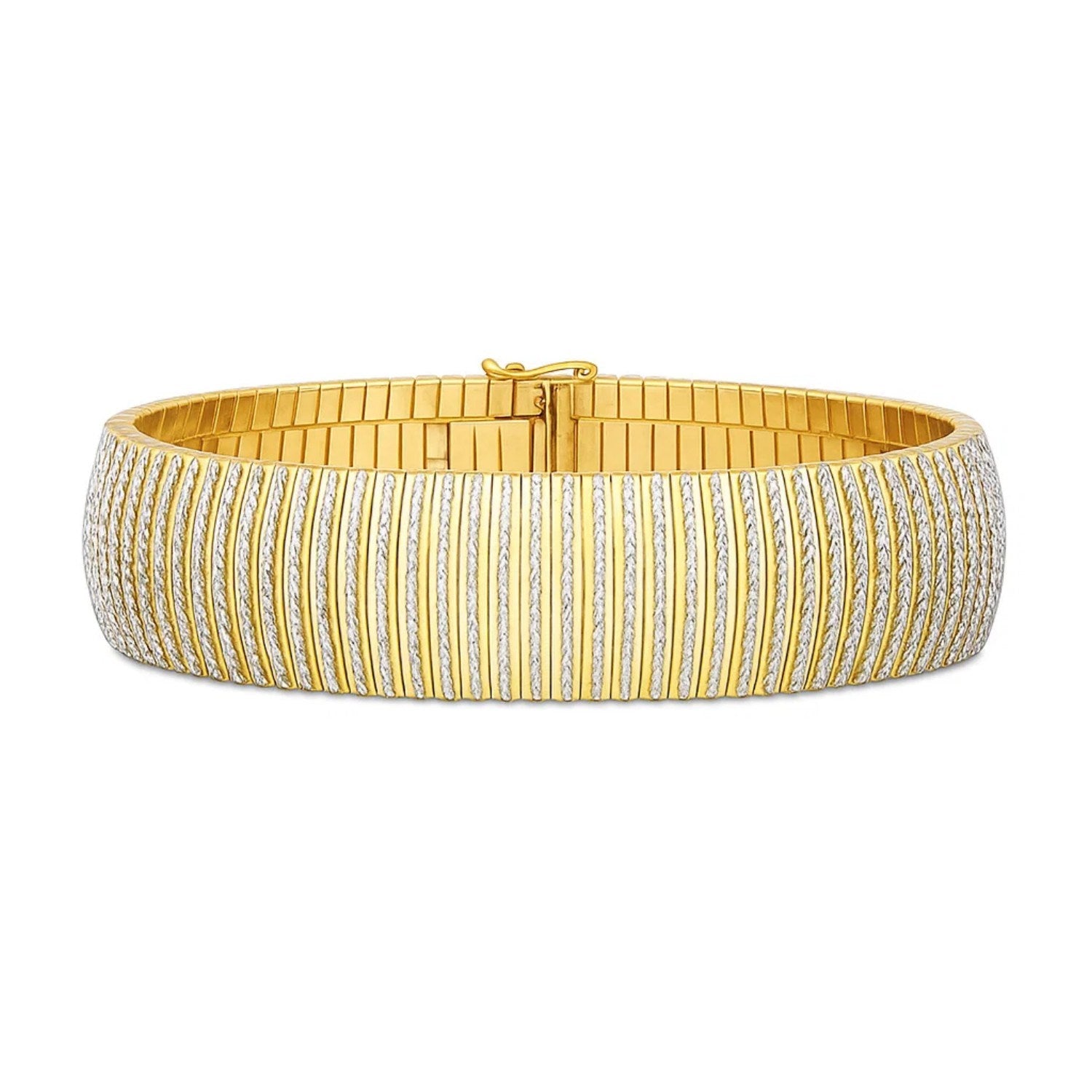 14k yellow gold bold diamante flex bracelet showcasing elegant design and luxurious shine, perfect for any occasion.