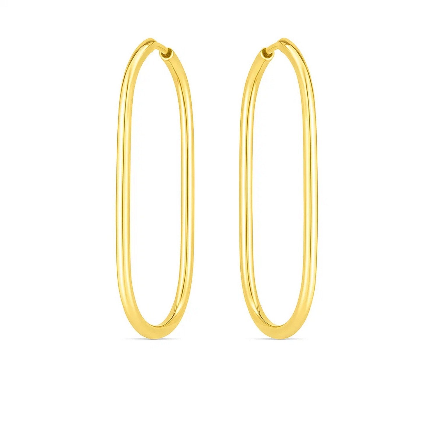 14k yellow gold large endless hoop earrings with a modern design, perfect for elegant everyday wear.