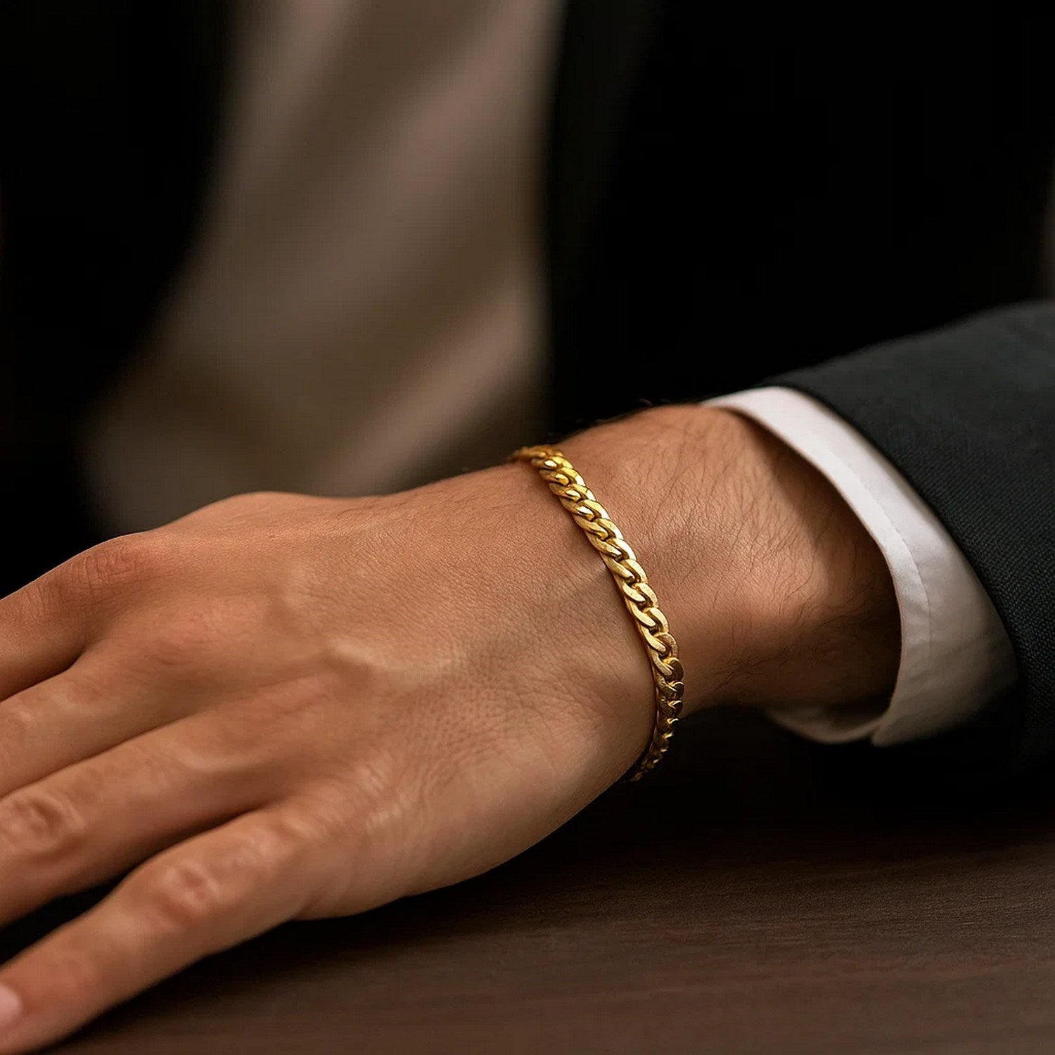 14k yellow gold Miami Cuban bracelet, semi-solid design, 5.50 mm width, exuding classic luxury and timeless elegance.