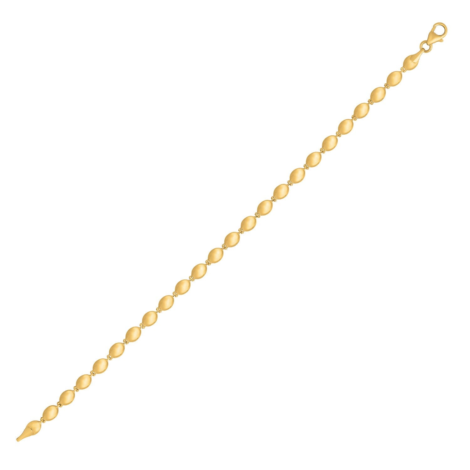 14k yellow gold pebble bead chain bracelet with a modern design, perfect for elegant layering or standalone wear.