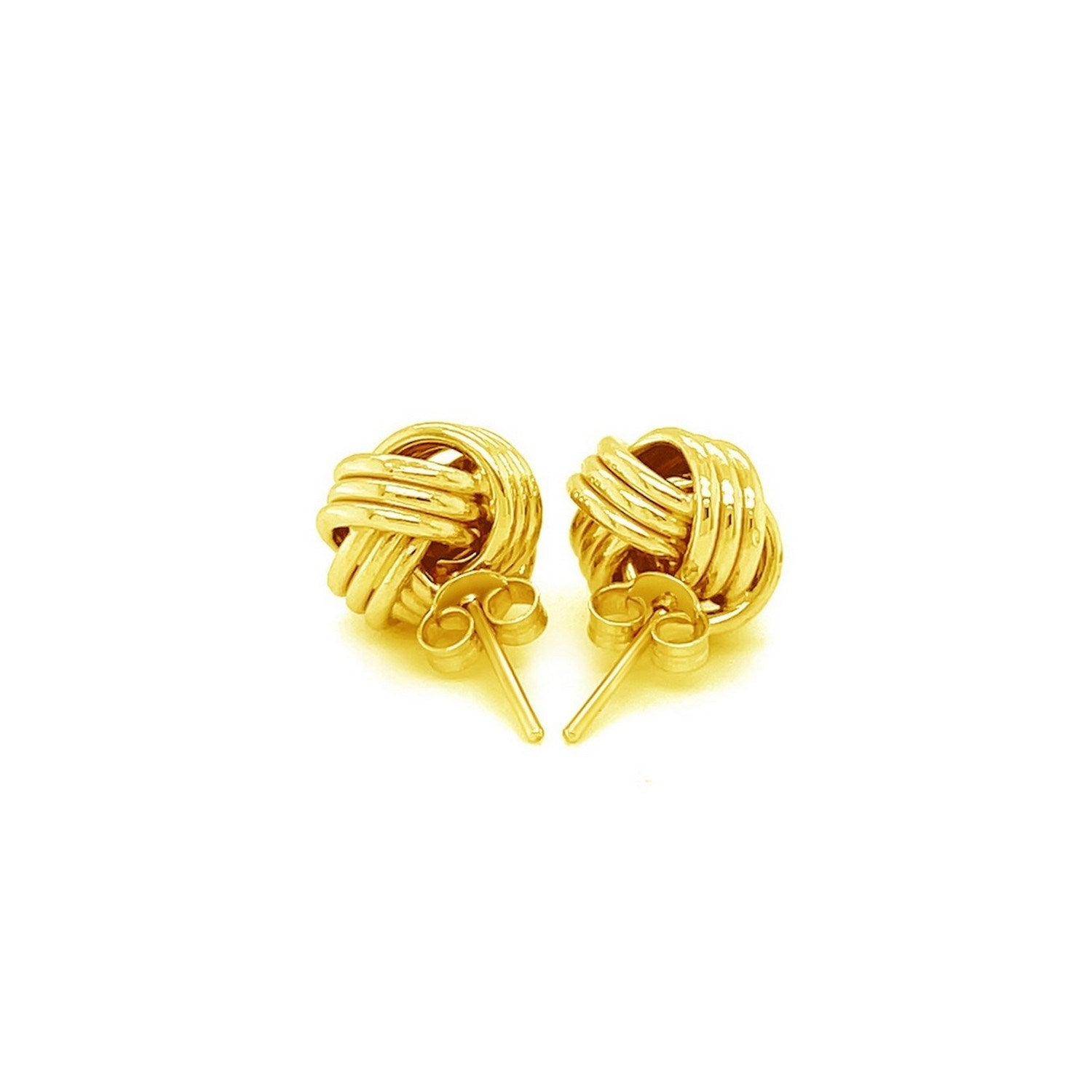14k yellow gold modern love knot post earrings showcasing exquisite craftsmanship and timeless elegance.