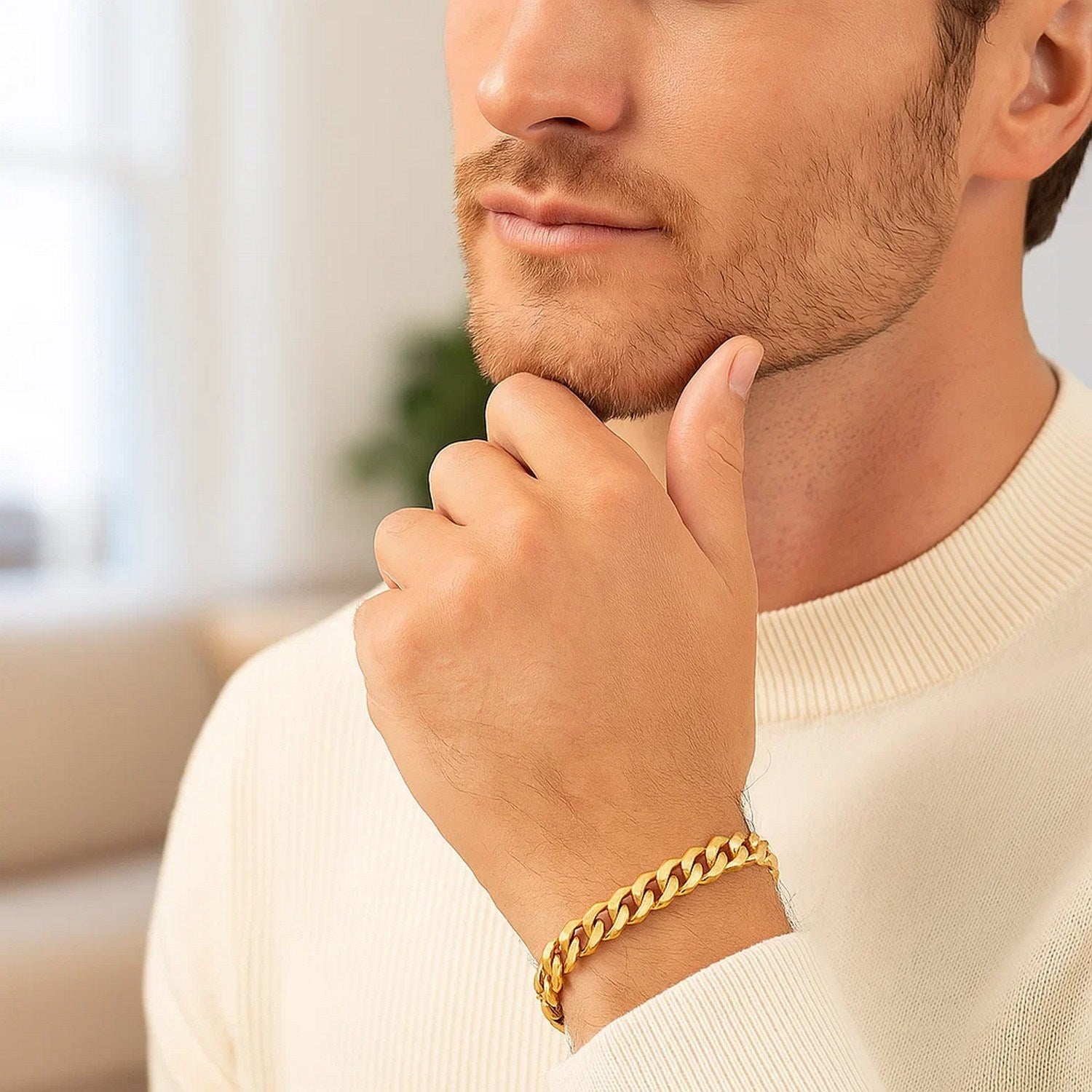 14k yellow gold polished Miami Cuban chain bracelet, classic design with 6.50 mm links, perfect for elegant layering.