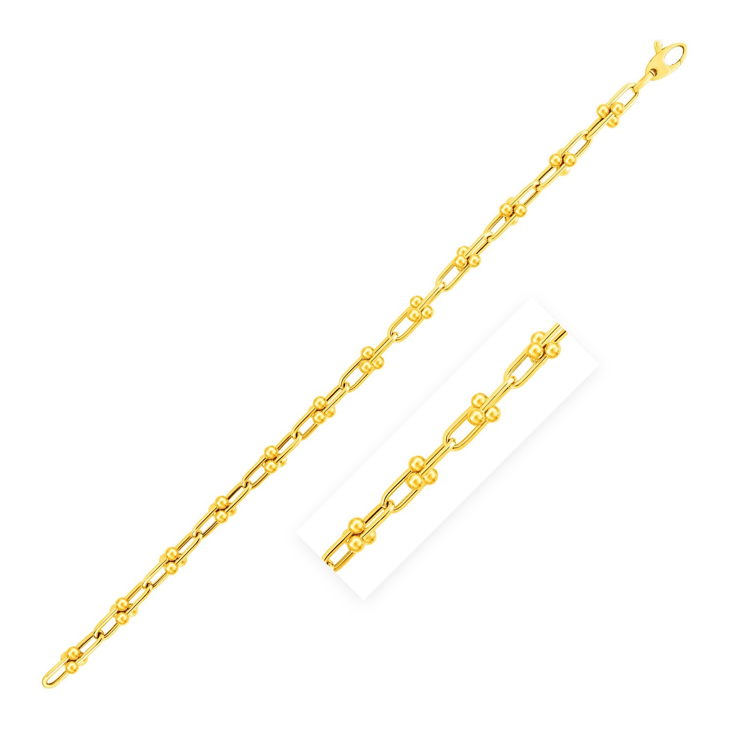 14k yellow gold modern Jax chain bracelet featuring a sleek round link design, perfect for elegant layering.