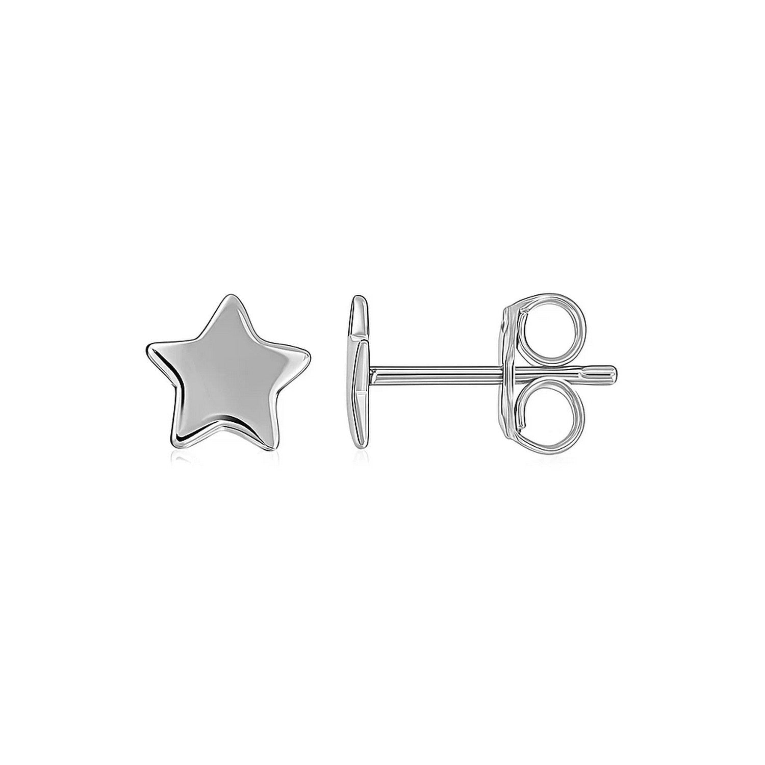 14k white gold star post earrings featuring a modern design, perfect for adding luxury to any outfit.