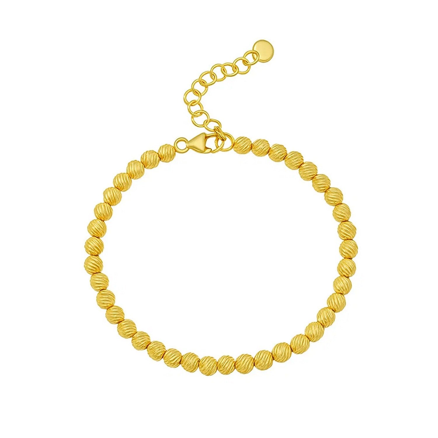 14k yellow gold bead bracelet featuring a modern design with luxurious 4.00 mm beads for an elegant touch.