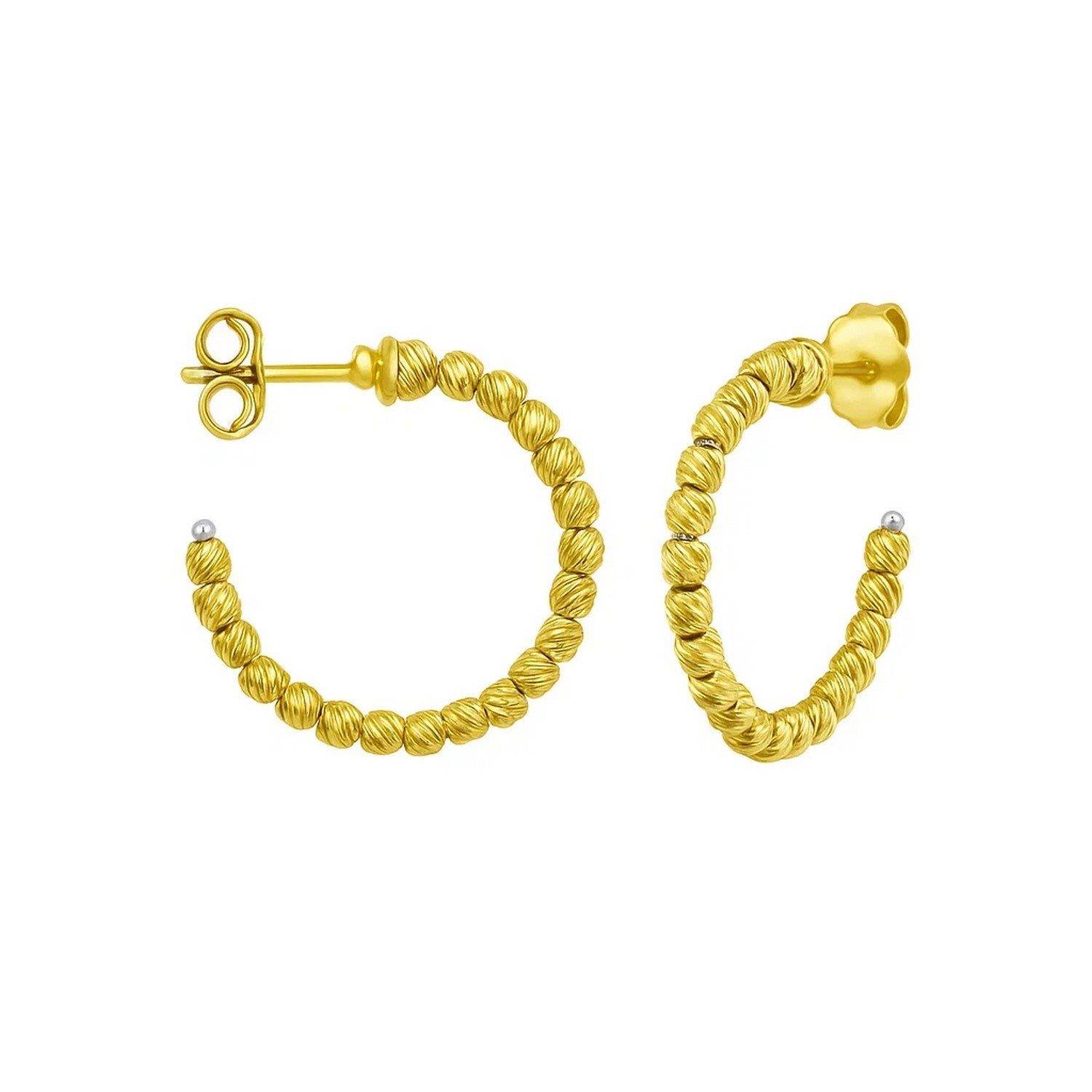 14k yellow gold polished hoop earrings with a sleek modern design, perfect for elevating any luxury jewelry collection.