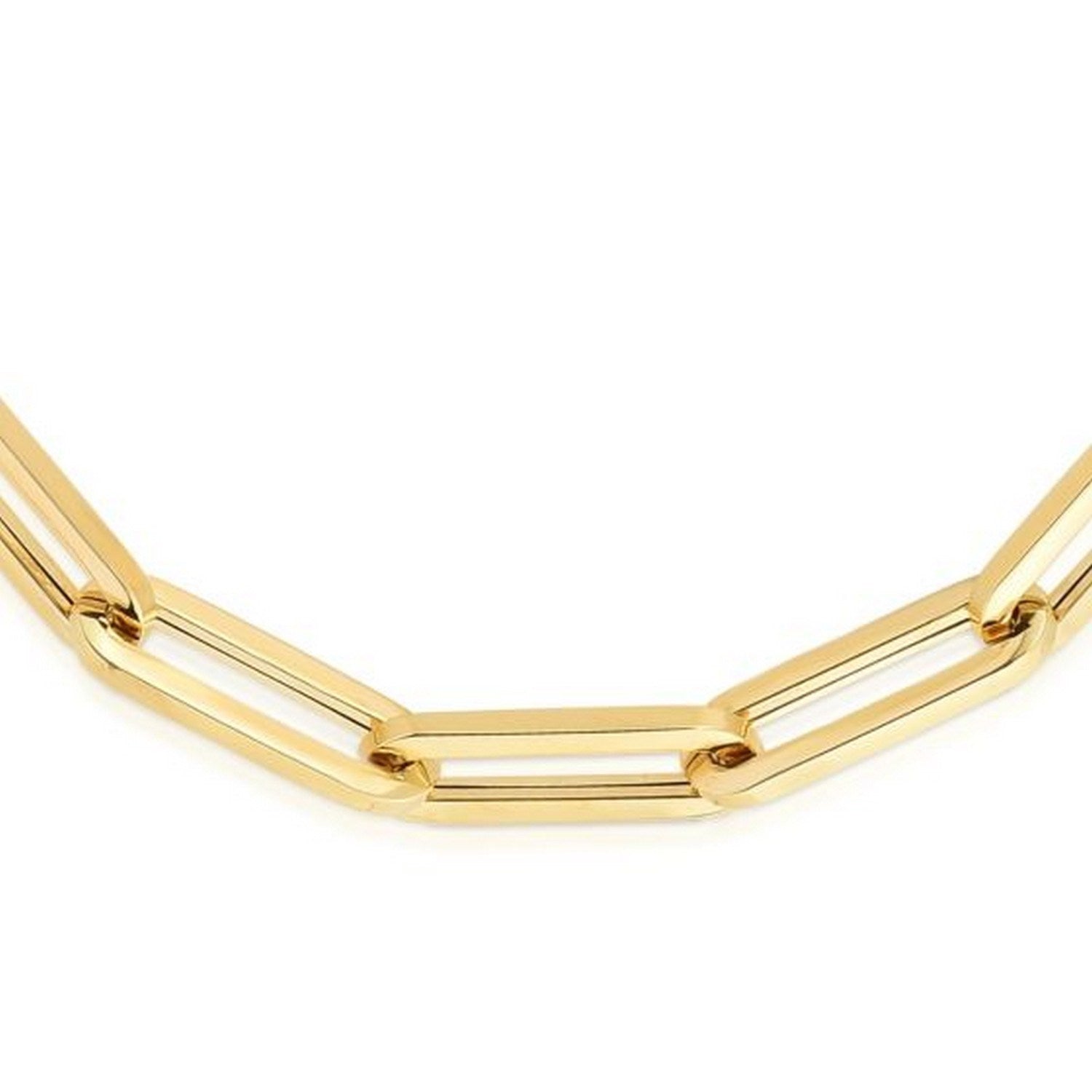 14K yellow gold extra wide paperclip chain bracelet featuring contemporary link design, perfect for elegant layering.