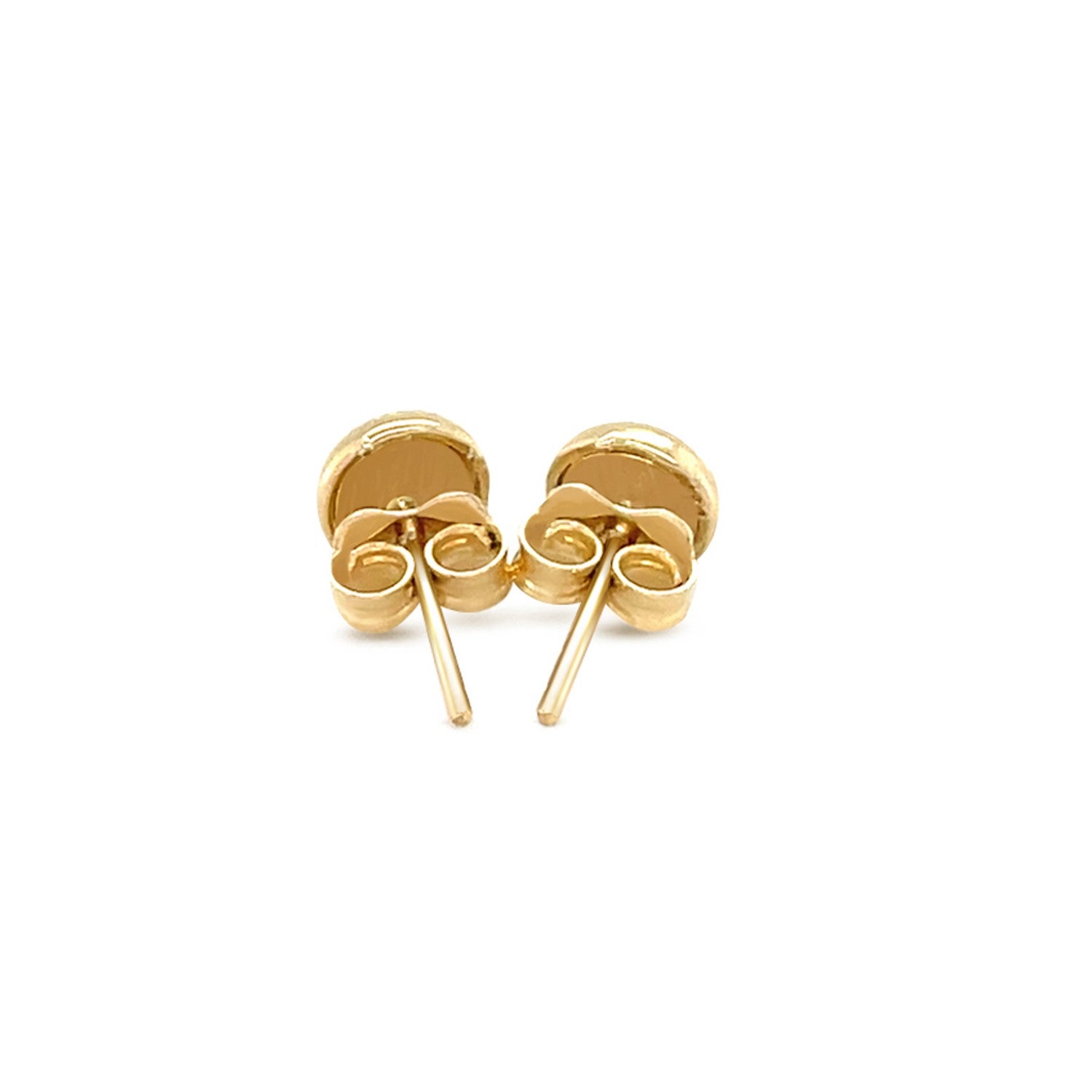 14k yellow gold textured circle earrings with a modern design, perfect for elegant occasions and everyday wear.