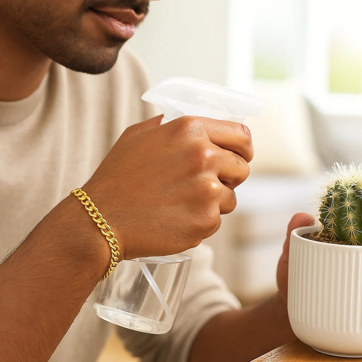 14k yellow gold minimalist curb bracelet featuring a sleek chain design, perfect for elegant layering or solo wear.