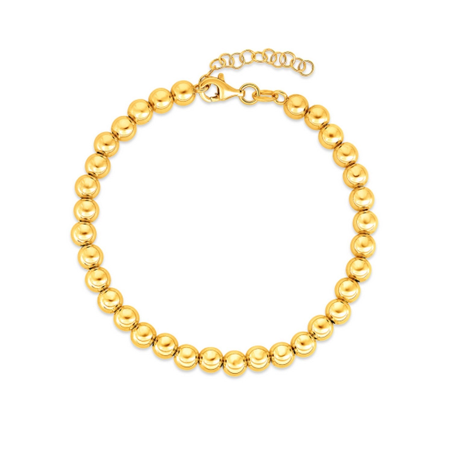 14k yellow gold bead bracelet featuring modern design and elegant stud accents, perfect for luxury styling.
