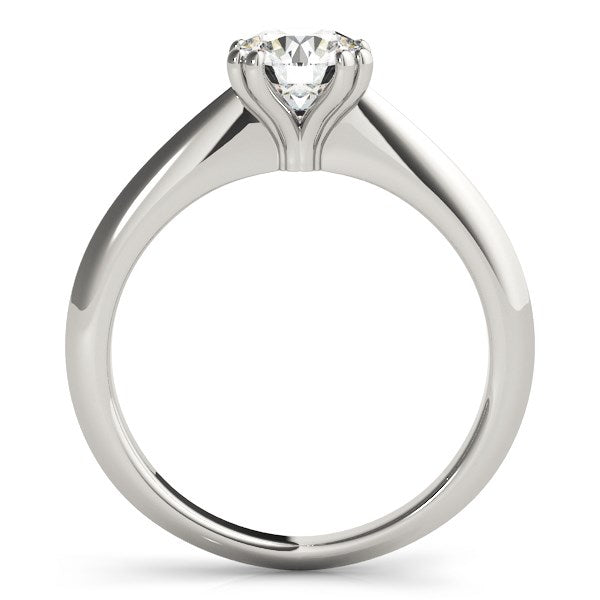 14k white gold double prong set solitaire diamond engagement ring showcasing a stunning 1 cttw round brilliant diamond.