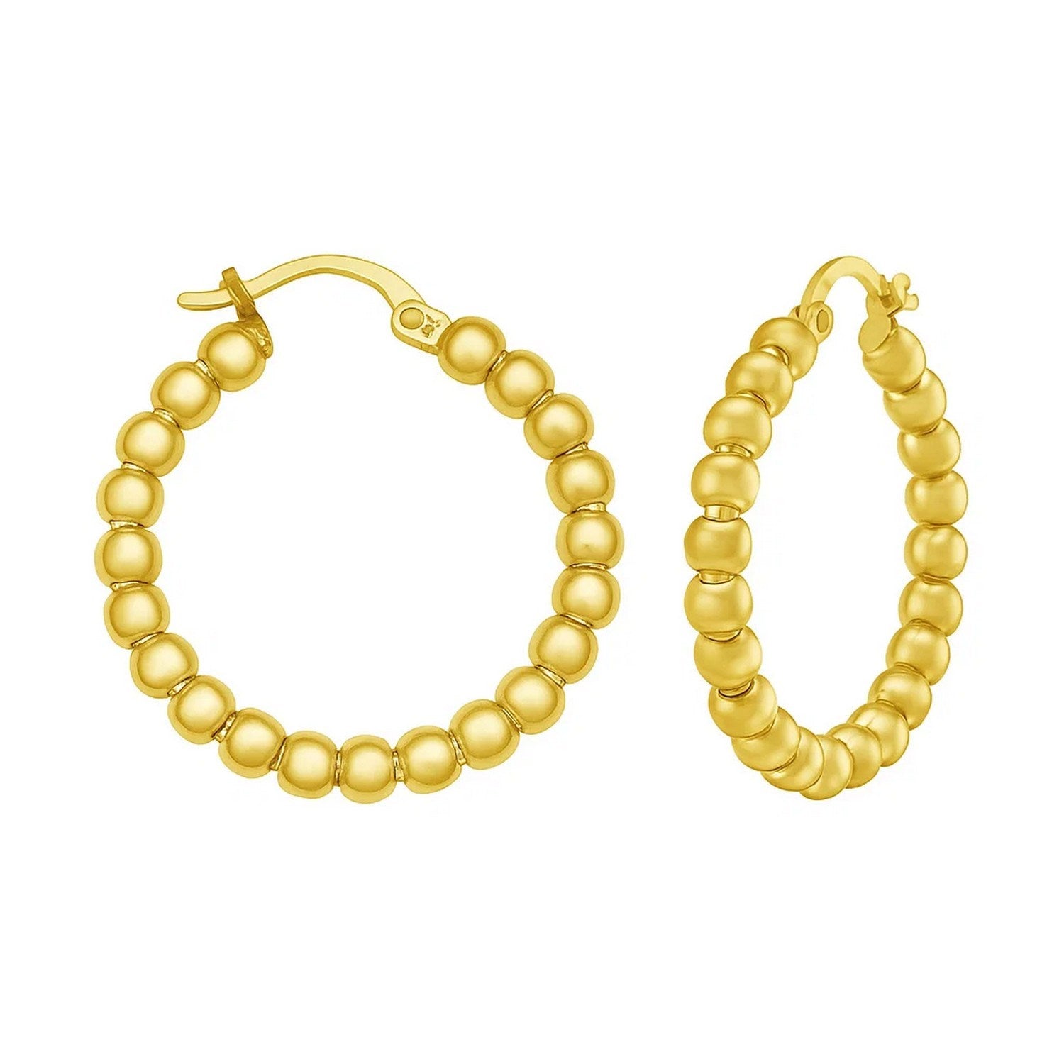 14k yellow gold textured polished hoop earrings, showcasing modern elegance and luxurious craftsmanship.