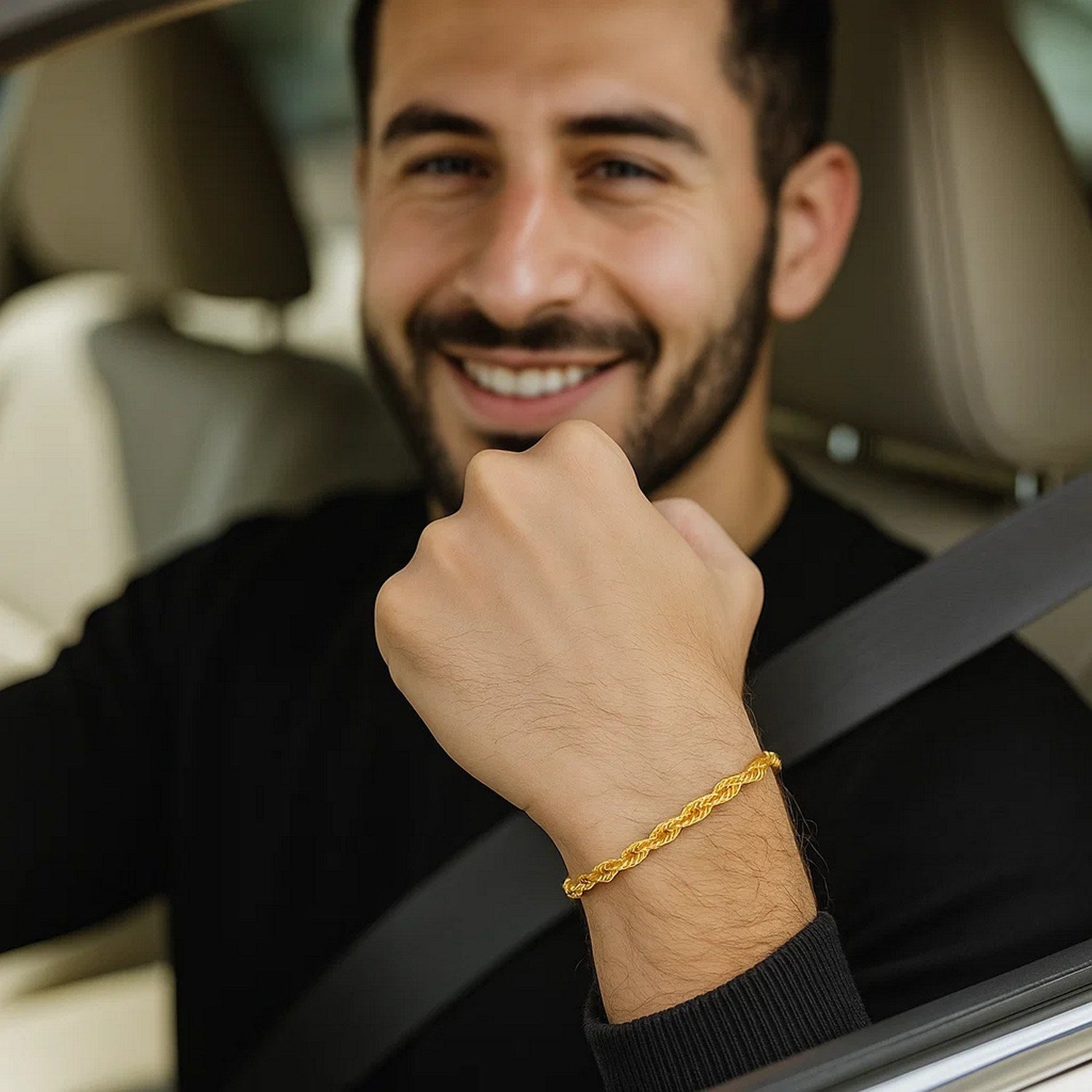 10k yellow gold solid diamond cut rope bracelet, elegantly designed with a luxurious chain for timeless sophistication.