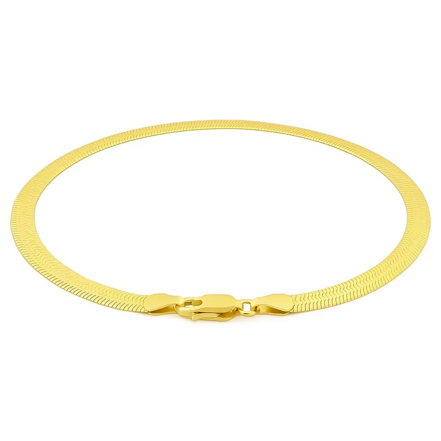 14k yellow gold super flex herringbone bracelet with modern design and elegant chain detail, perfect for luxury styling.