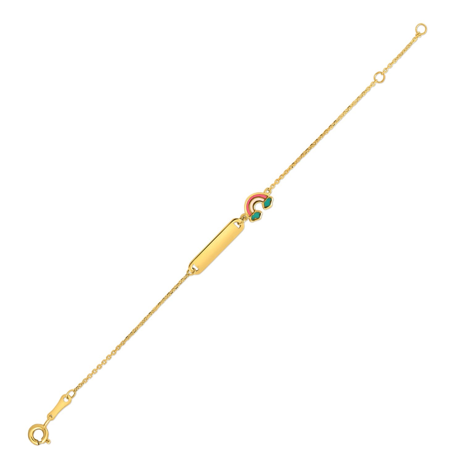 14k yellow gold children's bracelet featuring a contemporary chain design, perfect for young luxury jewelry enthusiasts.
