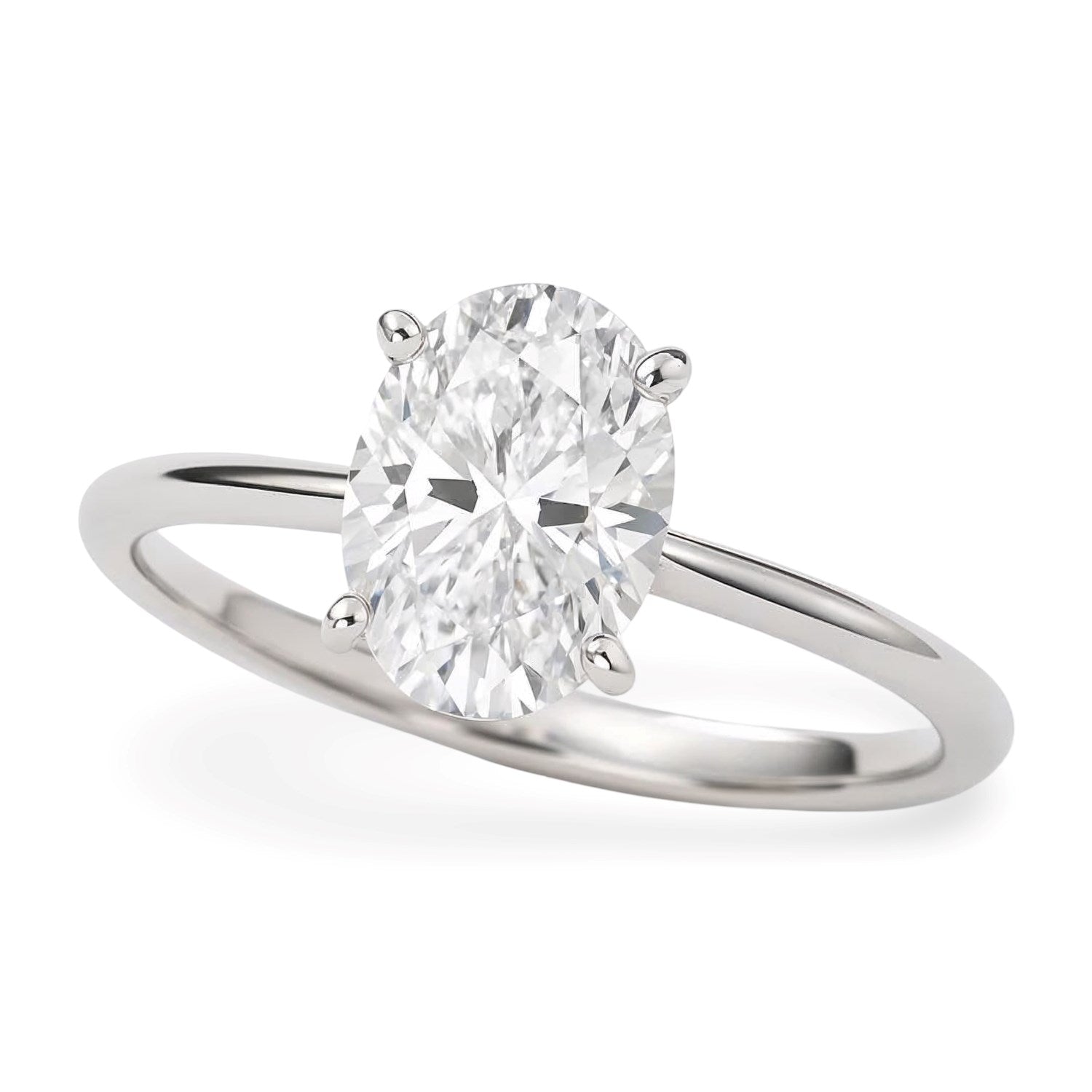 1 carat oval lab-grown diamond solitaire ring in elegant 10K white gold with halo setting, perfect for luxury occasions.