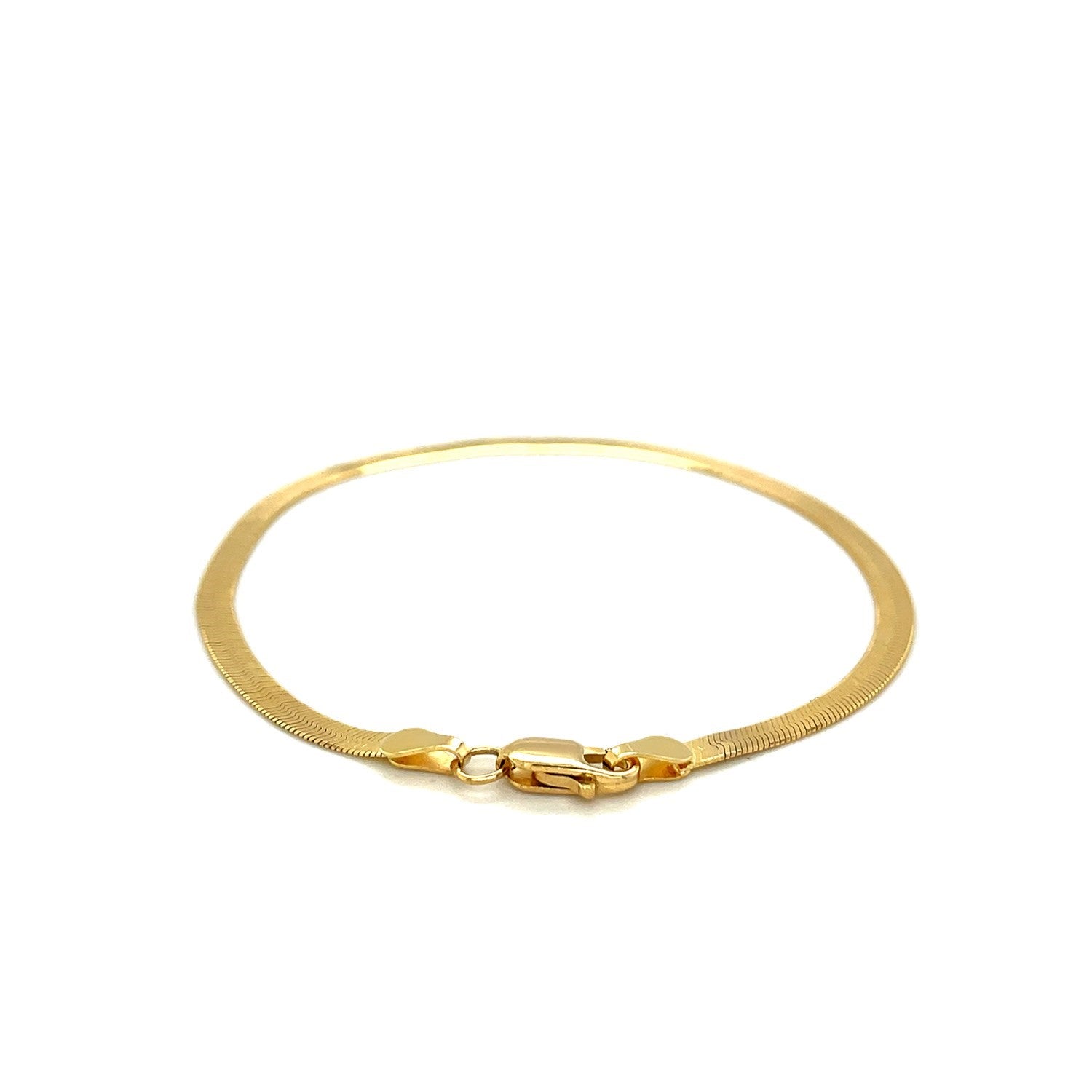 Contemporary 14k yellow gold Imperial Herringbone bracelet featuring elegant chain links, 2.80 mm width.