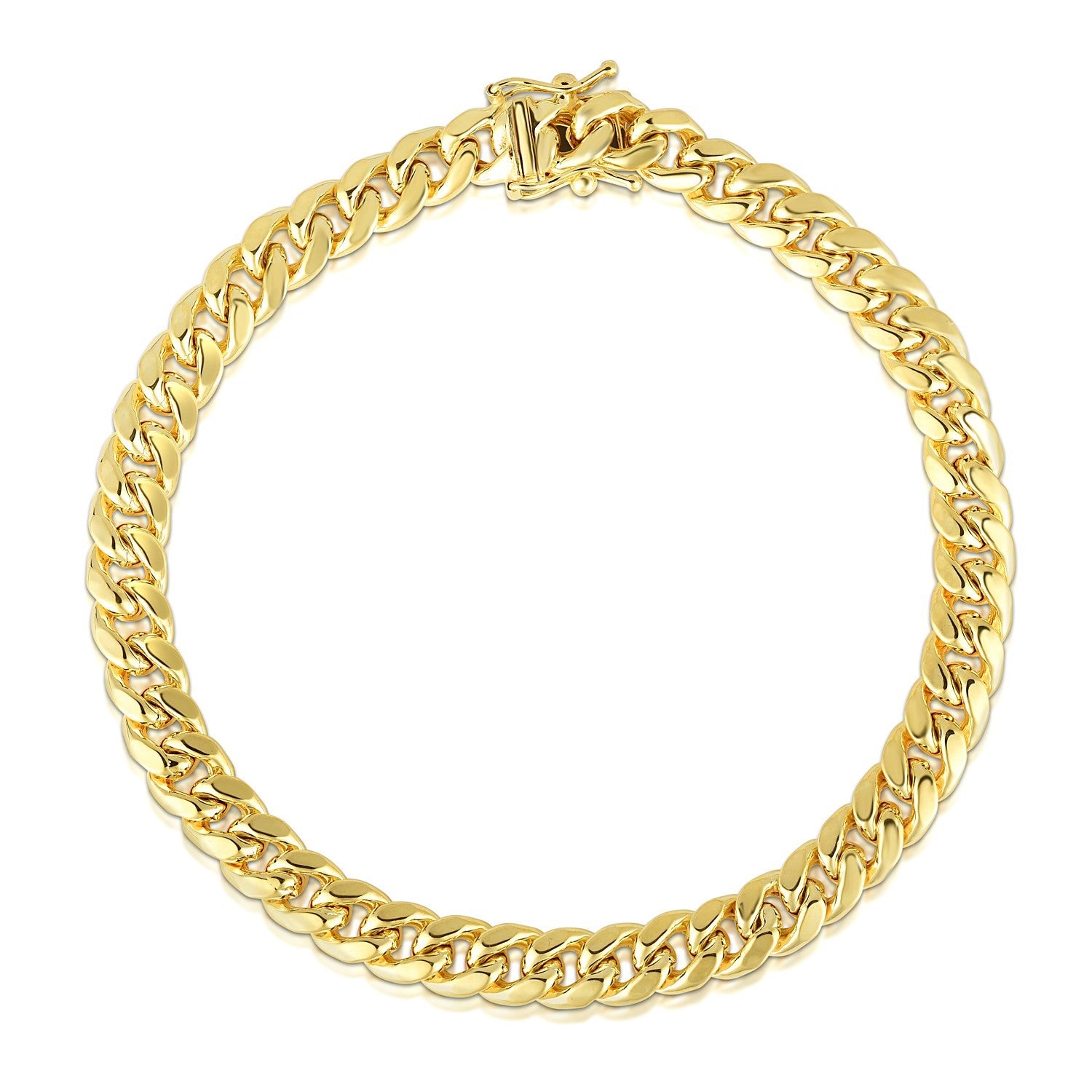 10k yellow gold semi-solid Miami Cuban bracelet with modern chain design, showcasing luxurious craftsmanship and style.