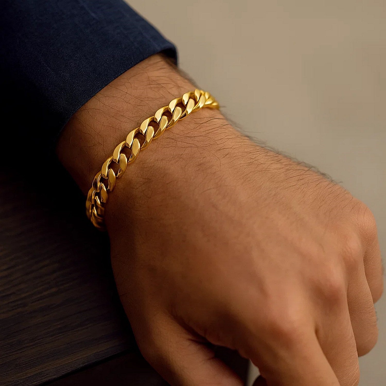 14k yellow gold semi-solid Miami Cuban bracelet, modern chain design, 10.70 mm width, perfect for luxury styling.