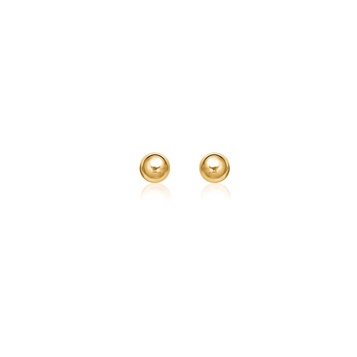 14k yellow gold contemporary round stud earrings, 5mm, showcasing a sleek and timeless design for elegant style.