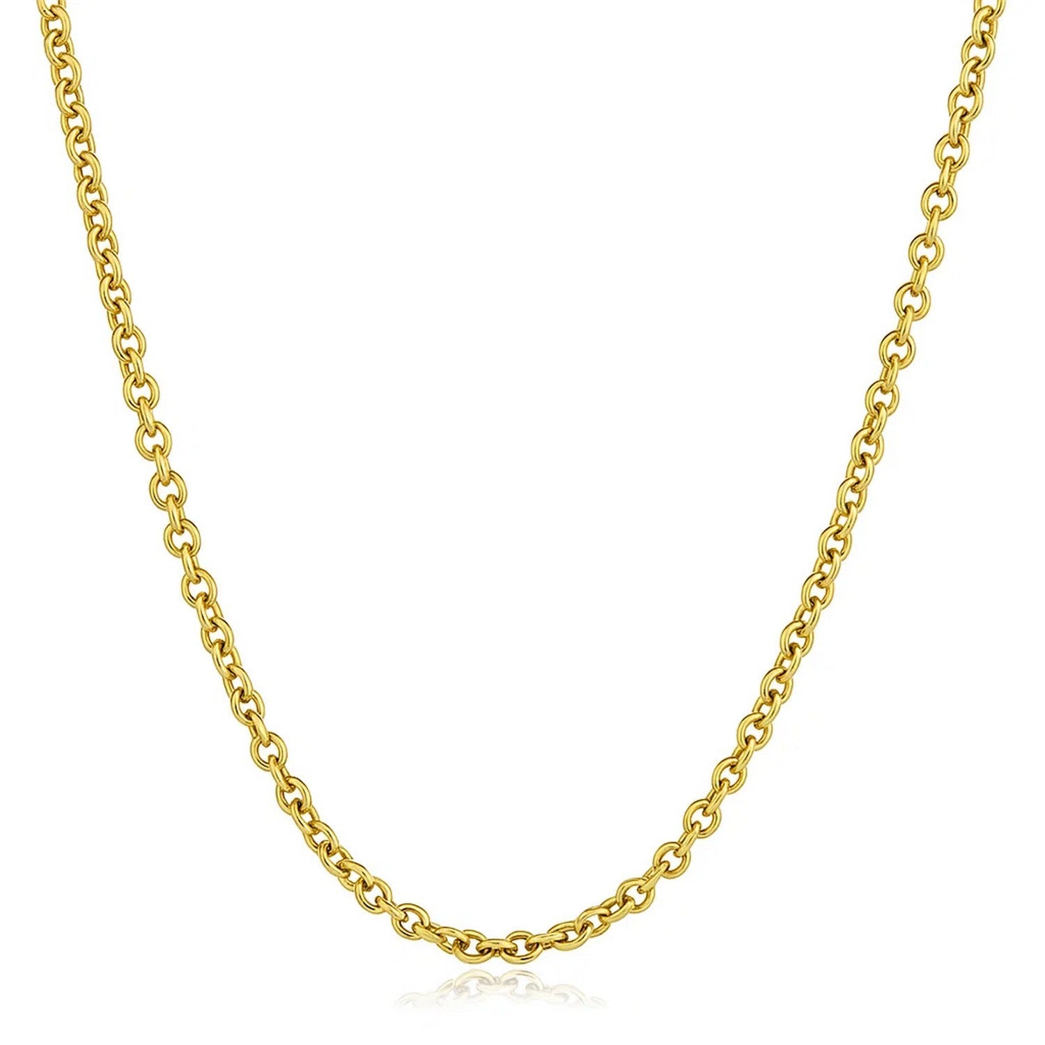14k yellow gold Forsantina Lite cable link chain with modern design, showcasing elegant interlocking links.