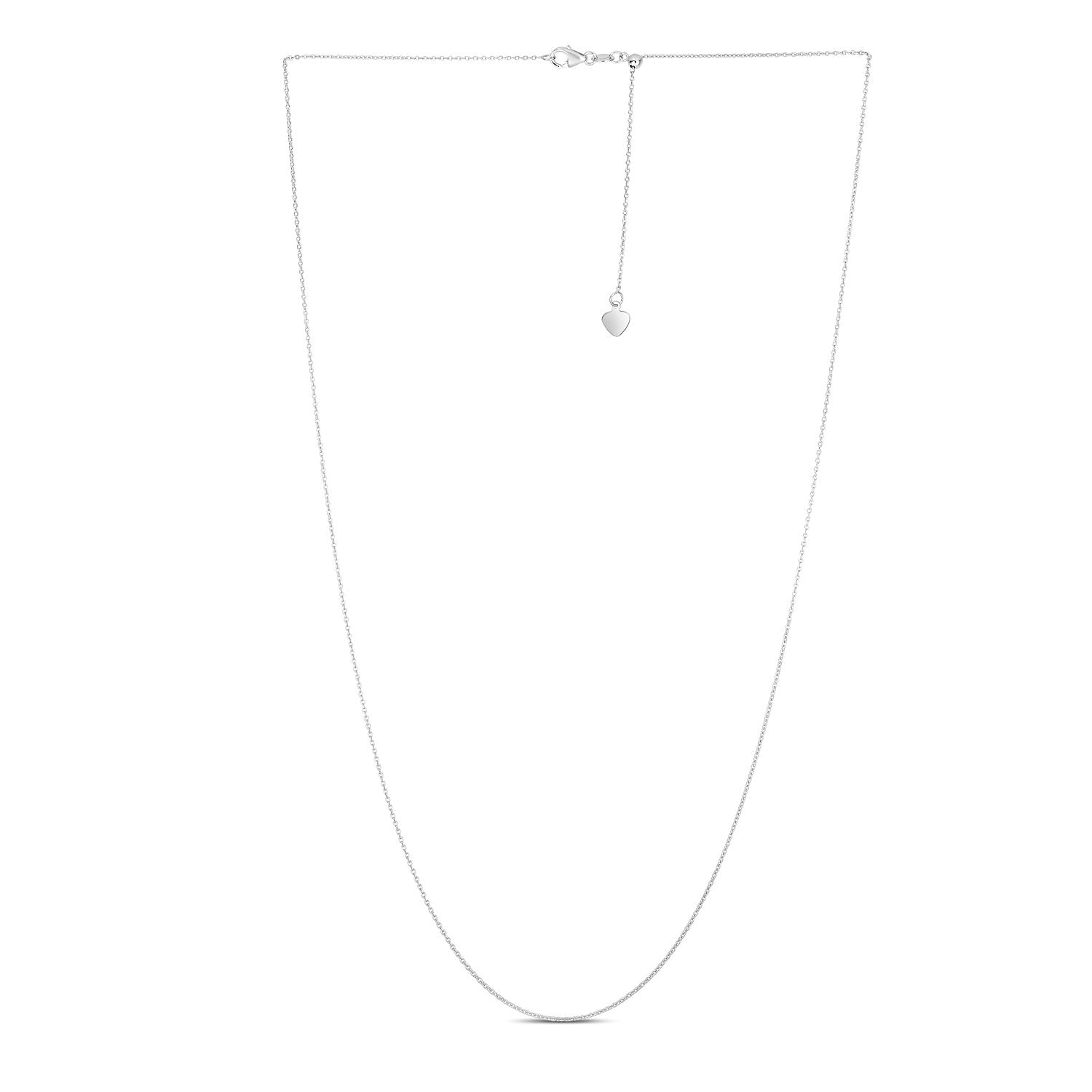 Adjustable 14k white gold cable chain with modern design, perfect for layering or as a standalone statement piece.