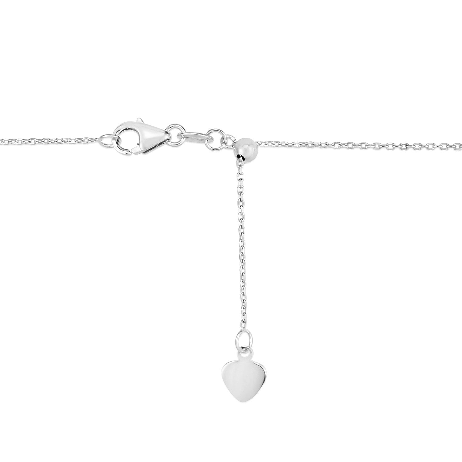 Adjustable 14k white gold cable chain with a modern design, perfect for layering or wearing solo.