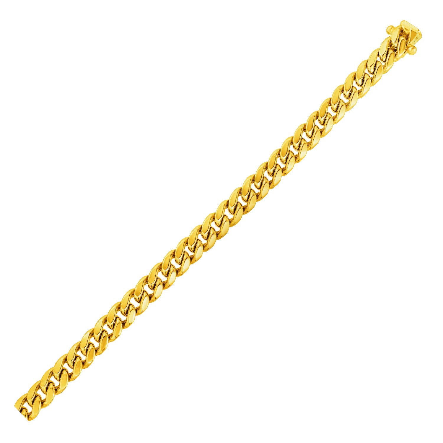 14k yellow gold semi-solid Miami Cuban chain, 6.10 mm, elegant round design for a luxurious statement look.