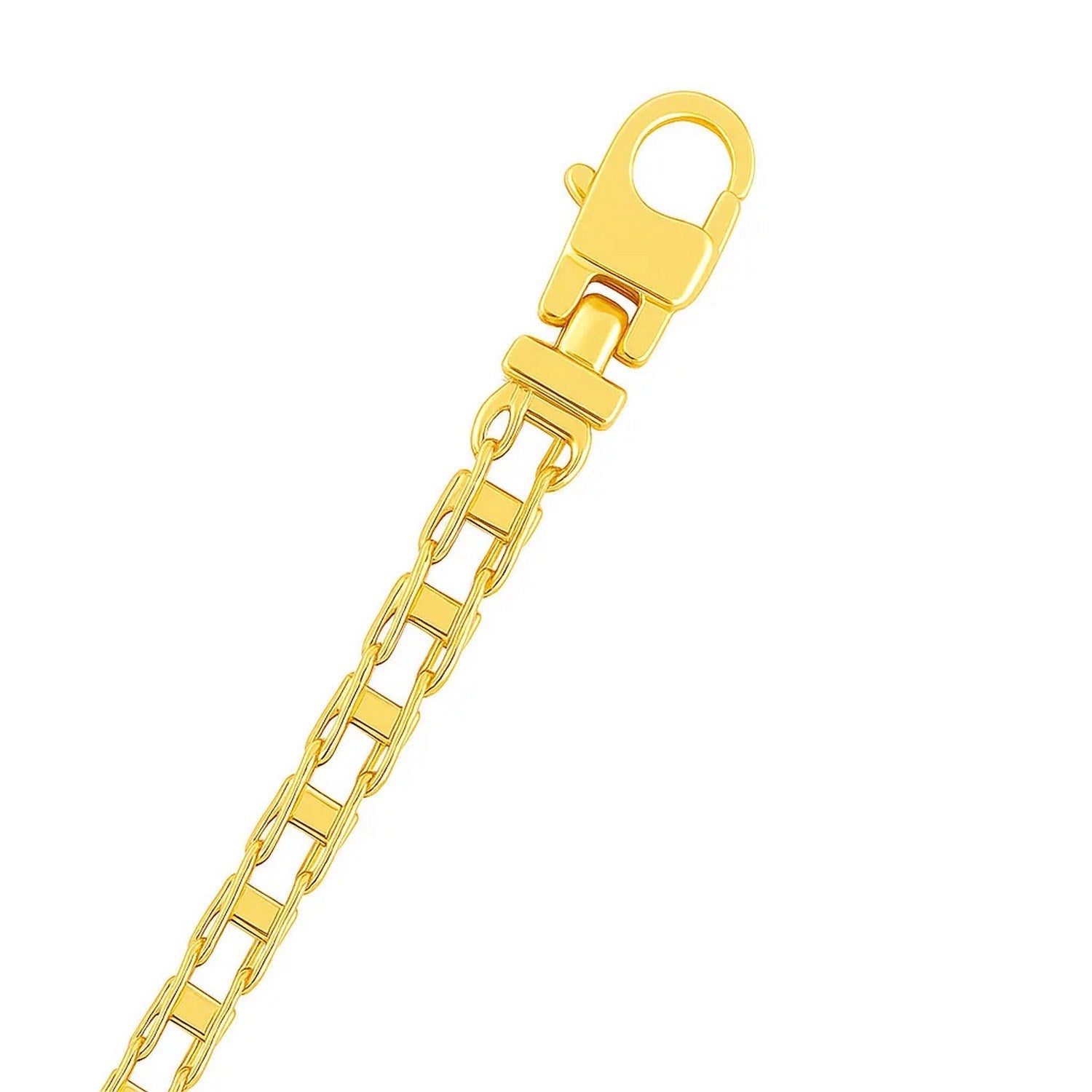 14k yellow gold men's bracelet featuring elegant rail motif links, perfect for refined style and luxury.