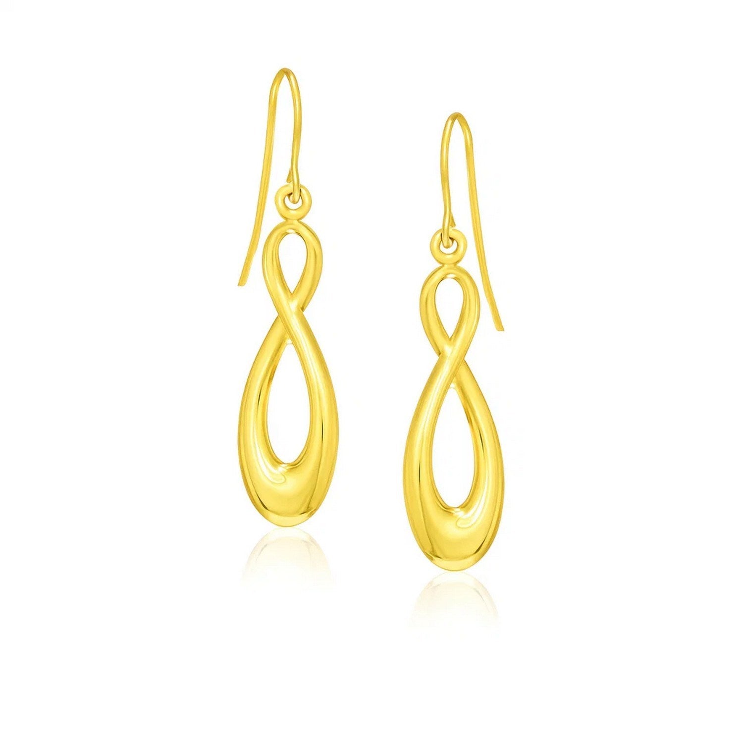 14k yellow gold polished hoop earrings, elegantly crafted for a timeless and luxurious look.
